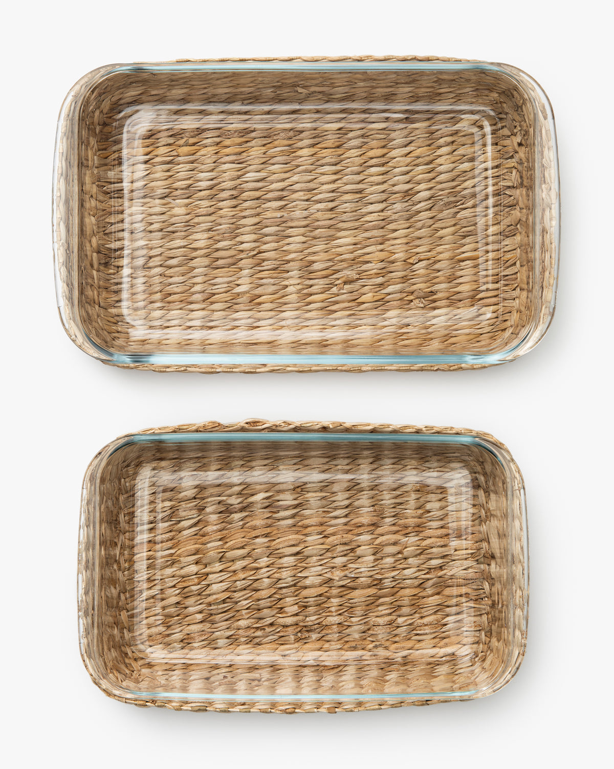 McGee & Co - Glass Baking Dishes with Hand - Woven Lattice (Set of 2)