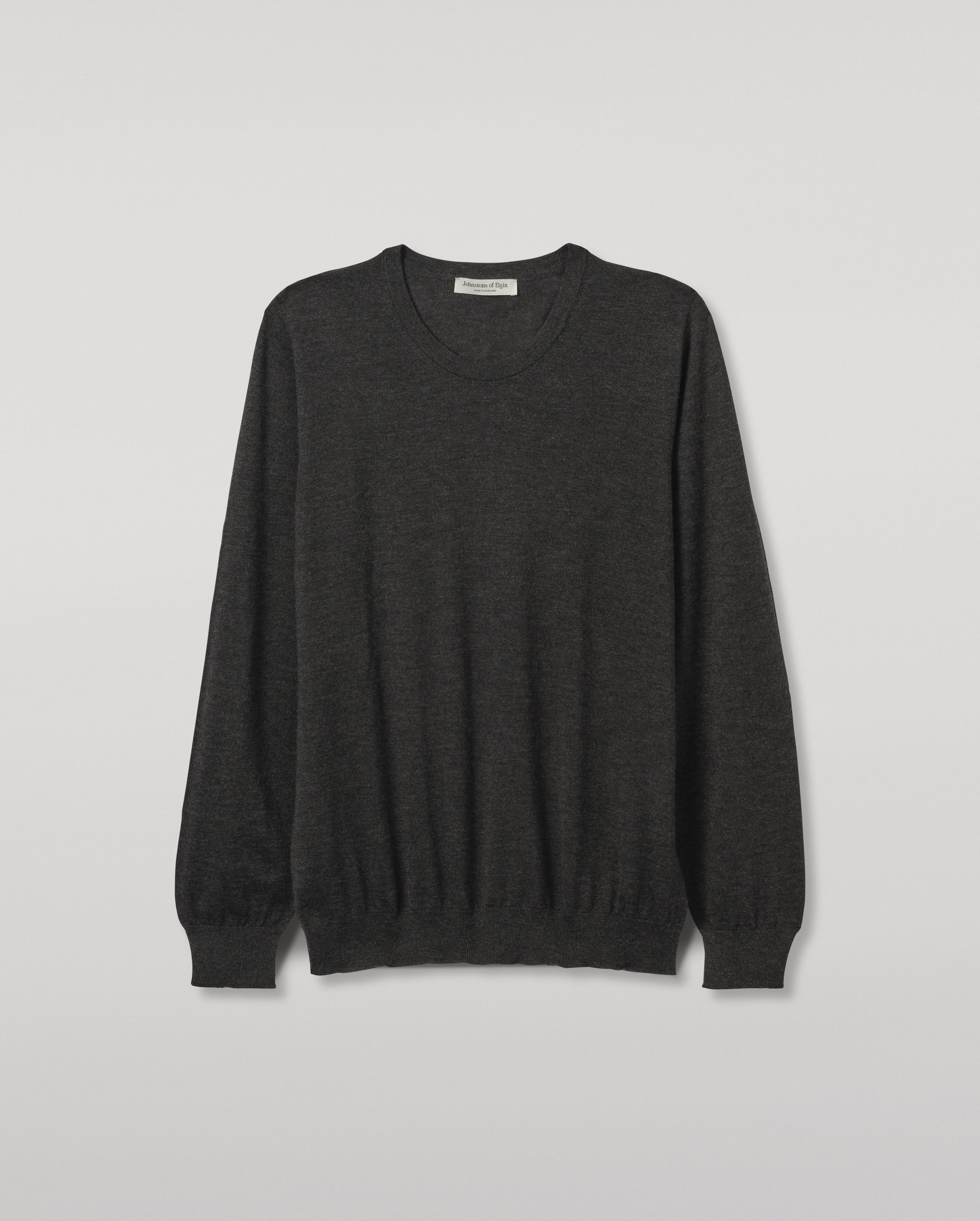 Johnstons of Elgin - Fin Dark Grey Superfine Cashmere Jumper
