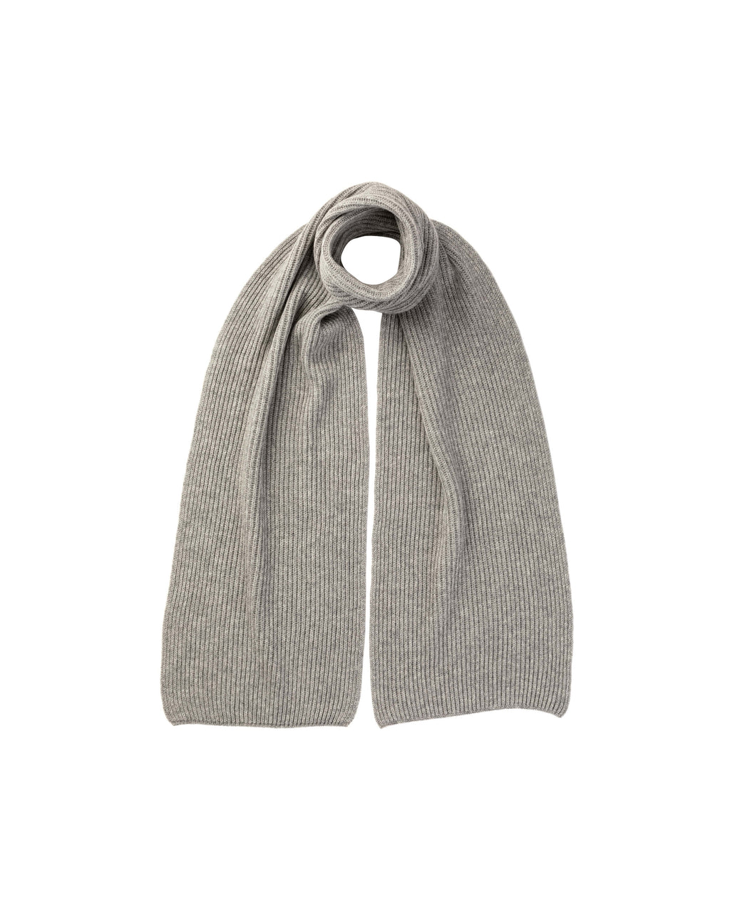 Johnstons of Elgin - Ribbed Cashmere Grey Scarf & Beanie Gift Set