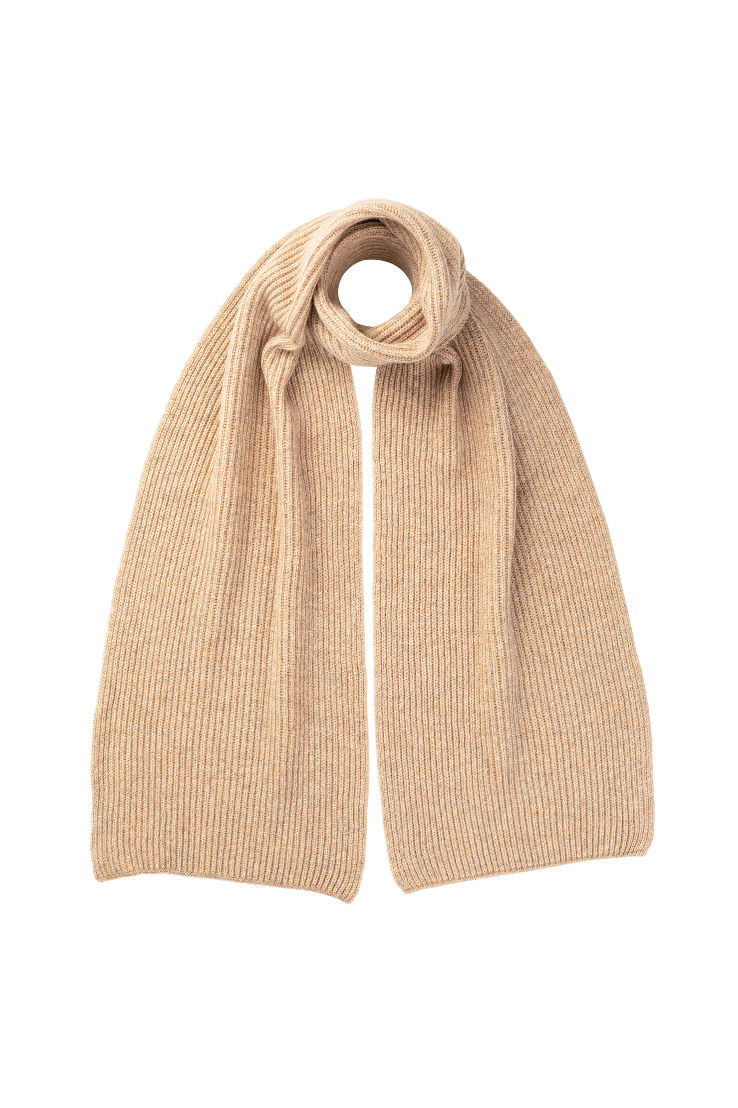 Johnstons of Elgin - Natural Cashmere Ribbed Scarf