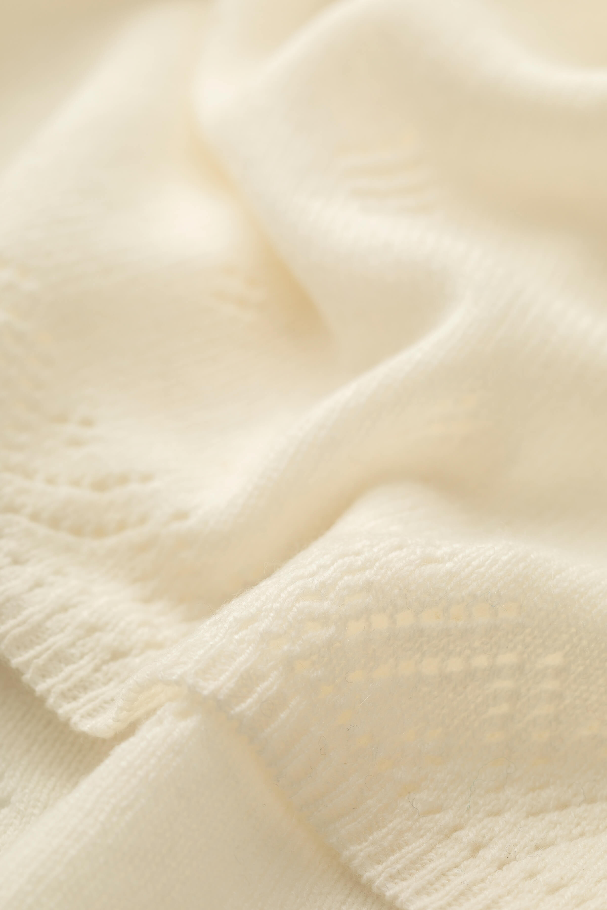 Johnstons of Elgin - Pointelle White Cashmere Baby Blanket