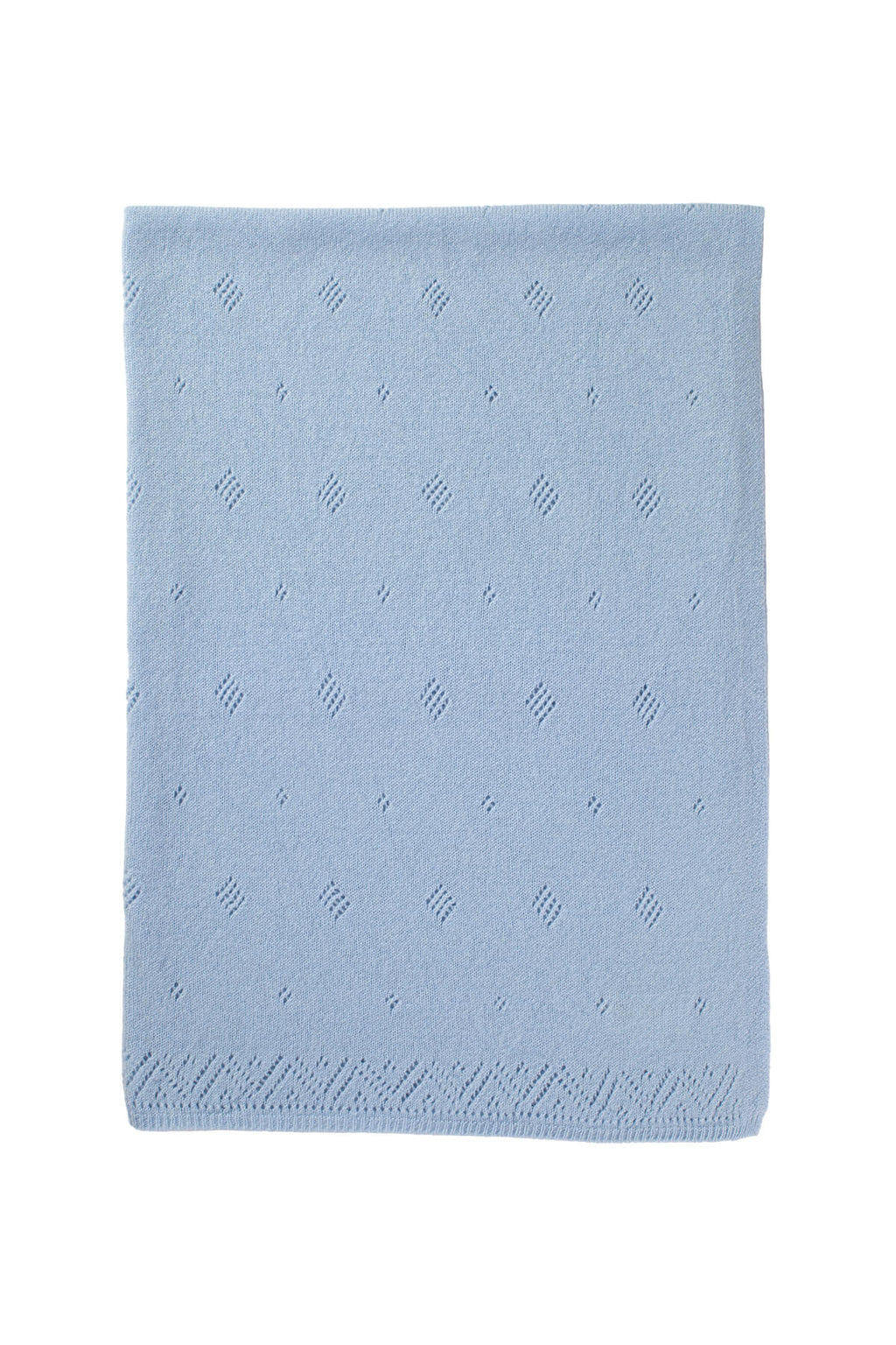Johnstons of Elgin - Pointelle Blue Cashmere Baby Blanket