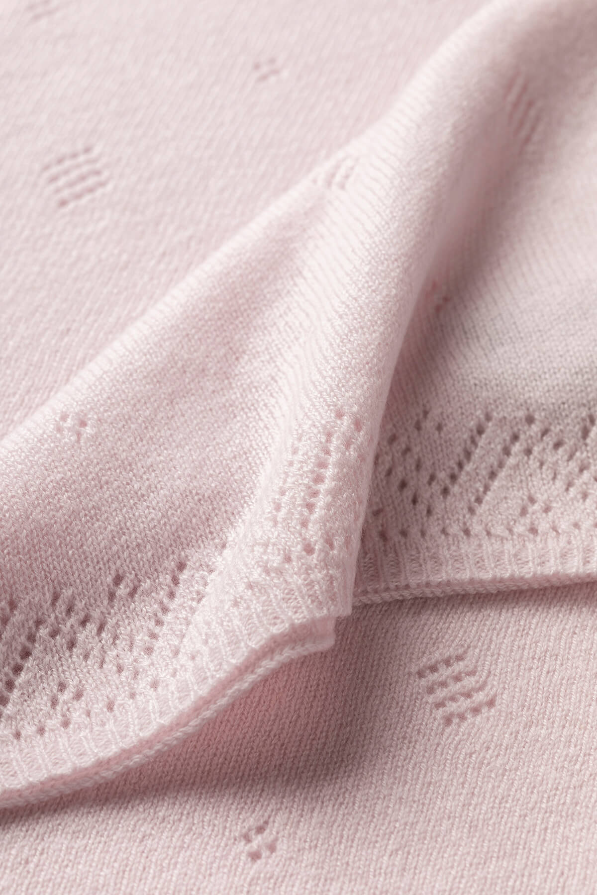 Johnstons of Elgin - Pointelle Pink Cashmere Baby Blanket