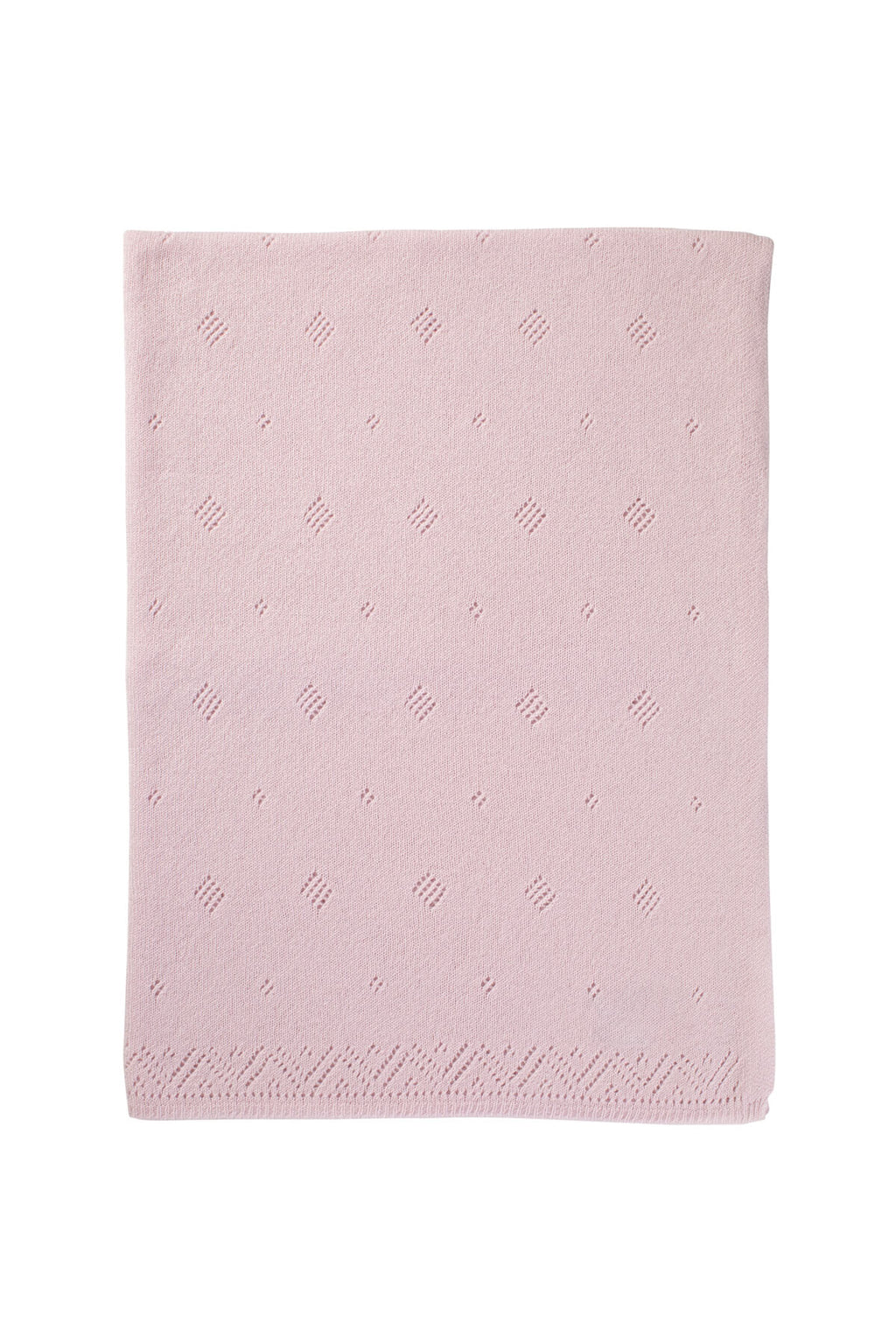 Johnstons of Elgin - Pointelle Pink Cashmere Baby Blanket
