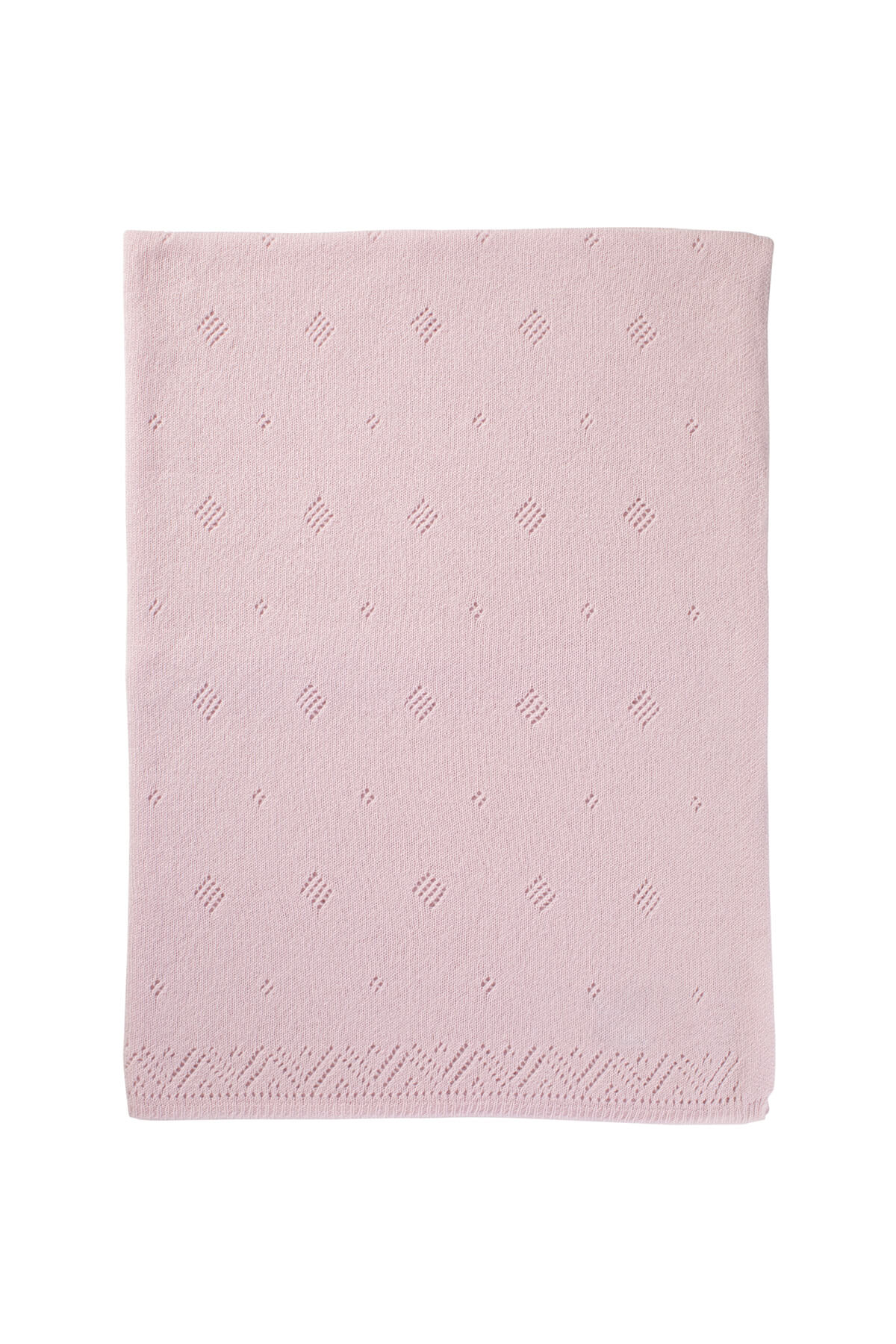 Johnstons of Elgin - Pointelle Pink Cashmere Baby Blanket