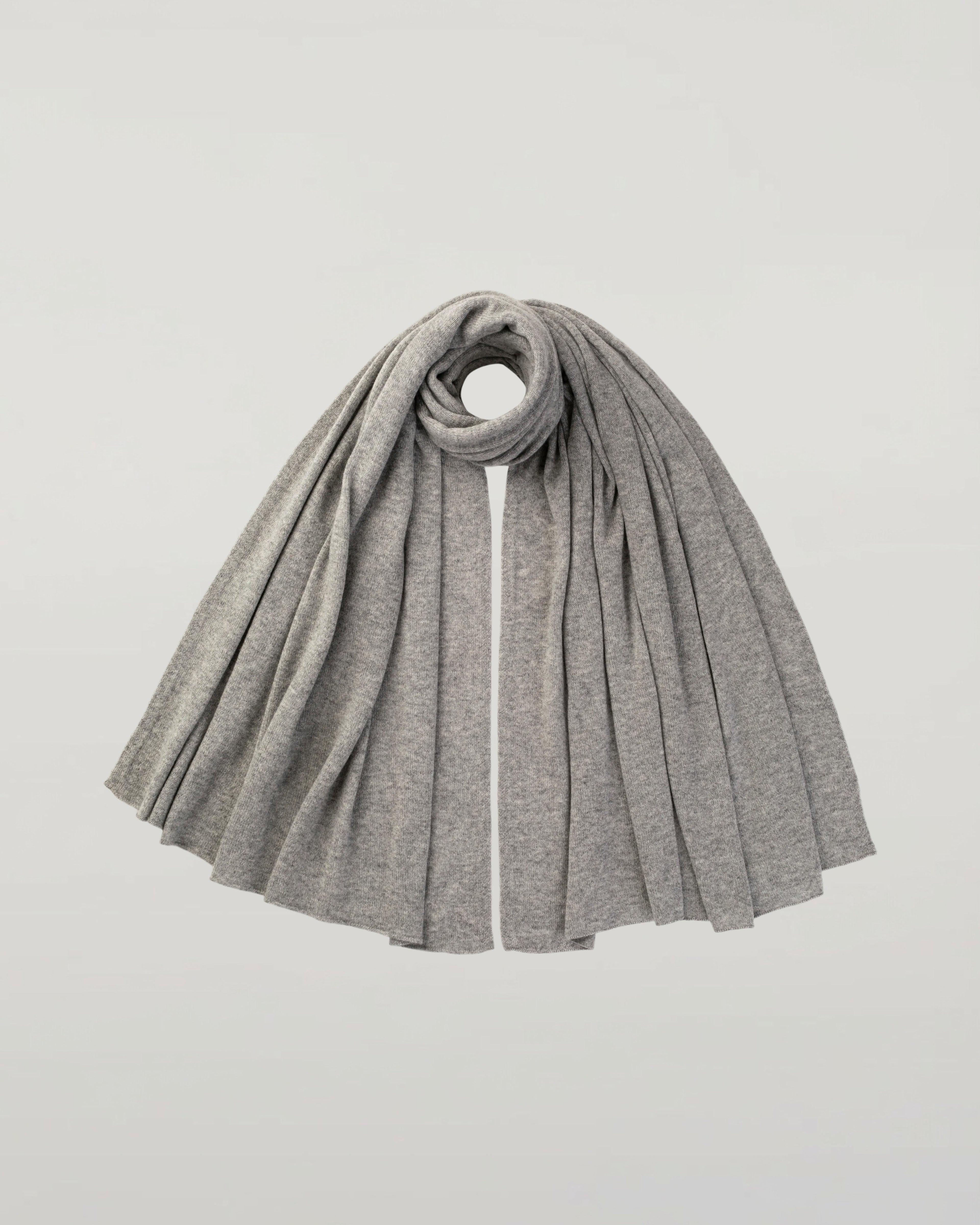 Johnstons of Elgin - Gauzy Cashmere Light Grey Travel Stole