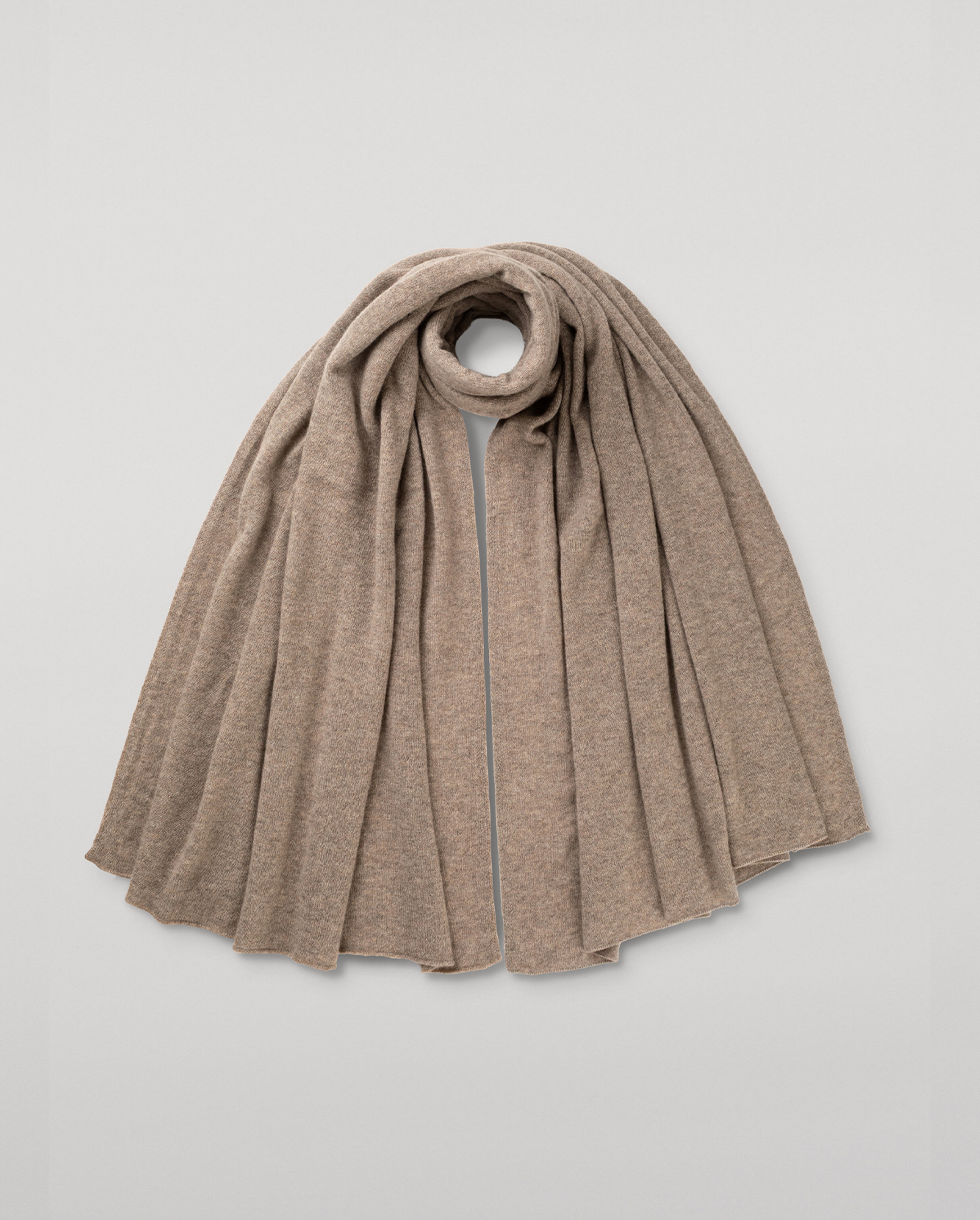 Johnstons of Elgin - Raeburn Light Brown Cashmere Travel Stole