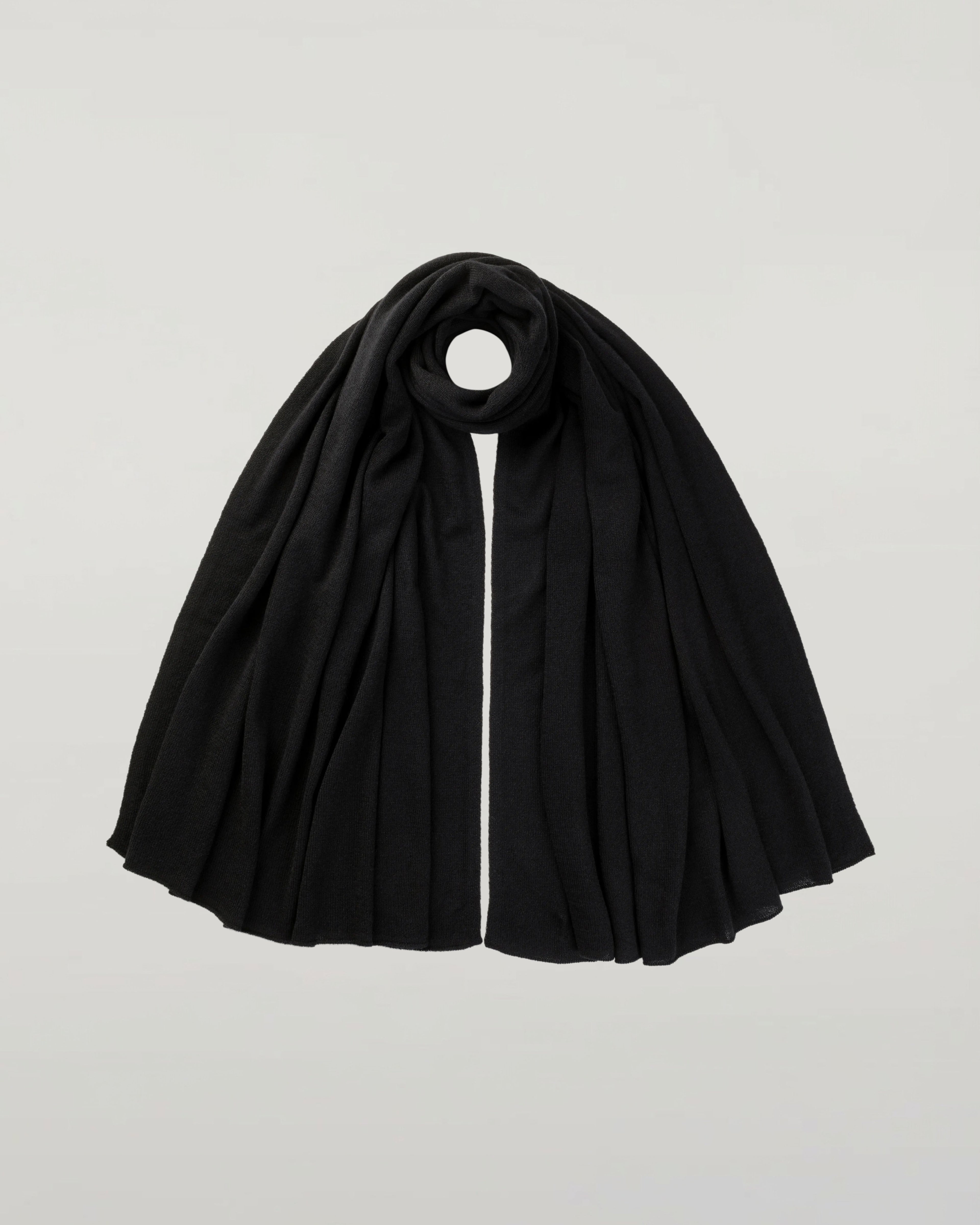 Johnstons of Elgin - Gauzy Cashmere Black Travel Stole