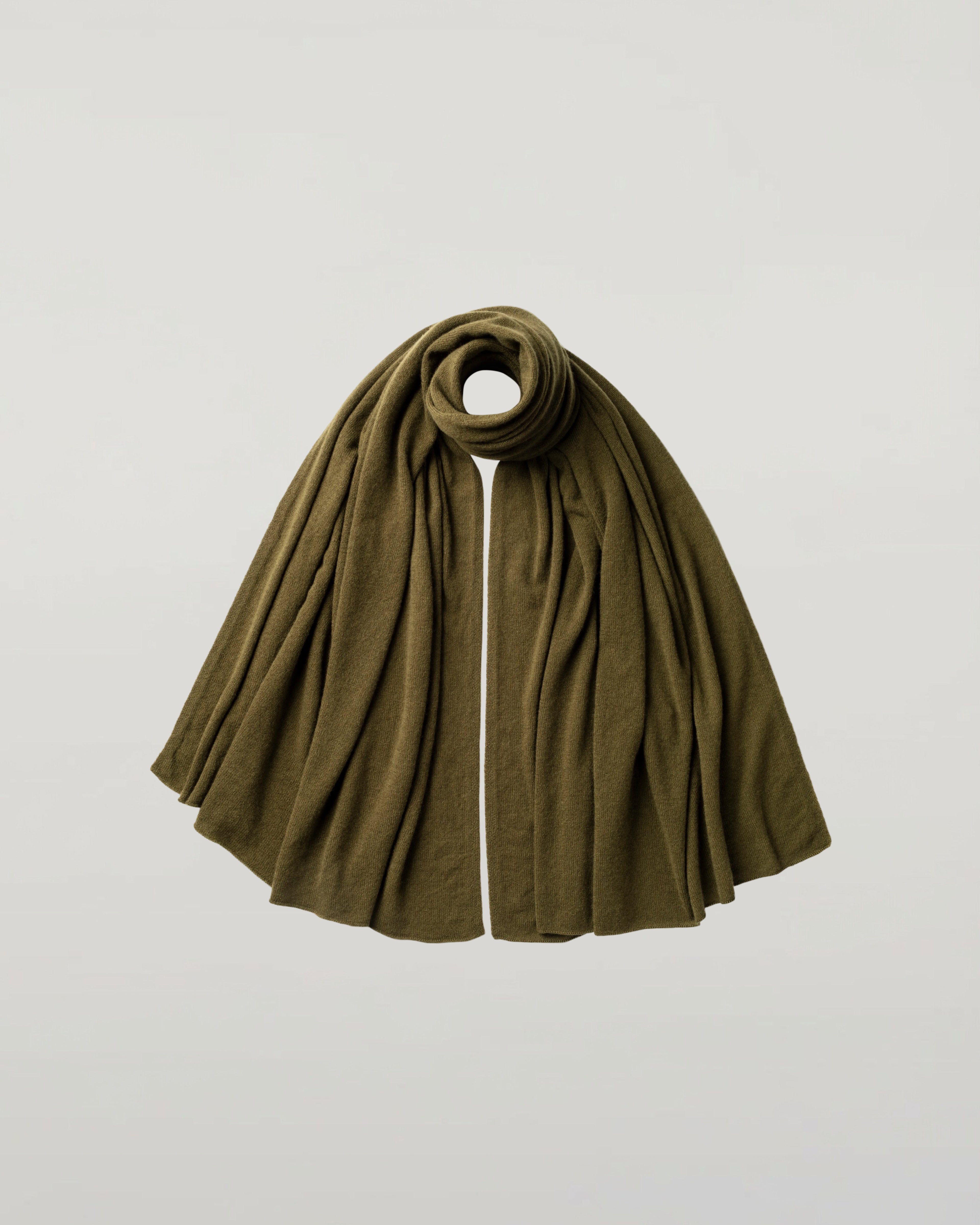 Johnstons of Elgin - Gauzy Cashmere Olive Green Travel Stole