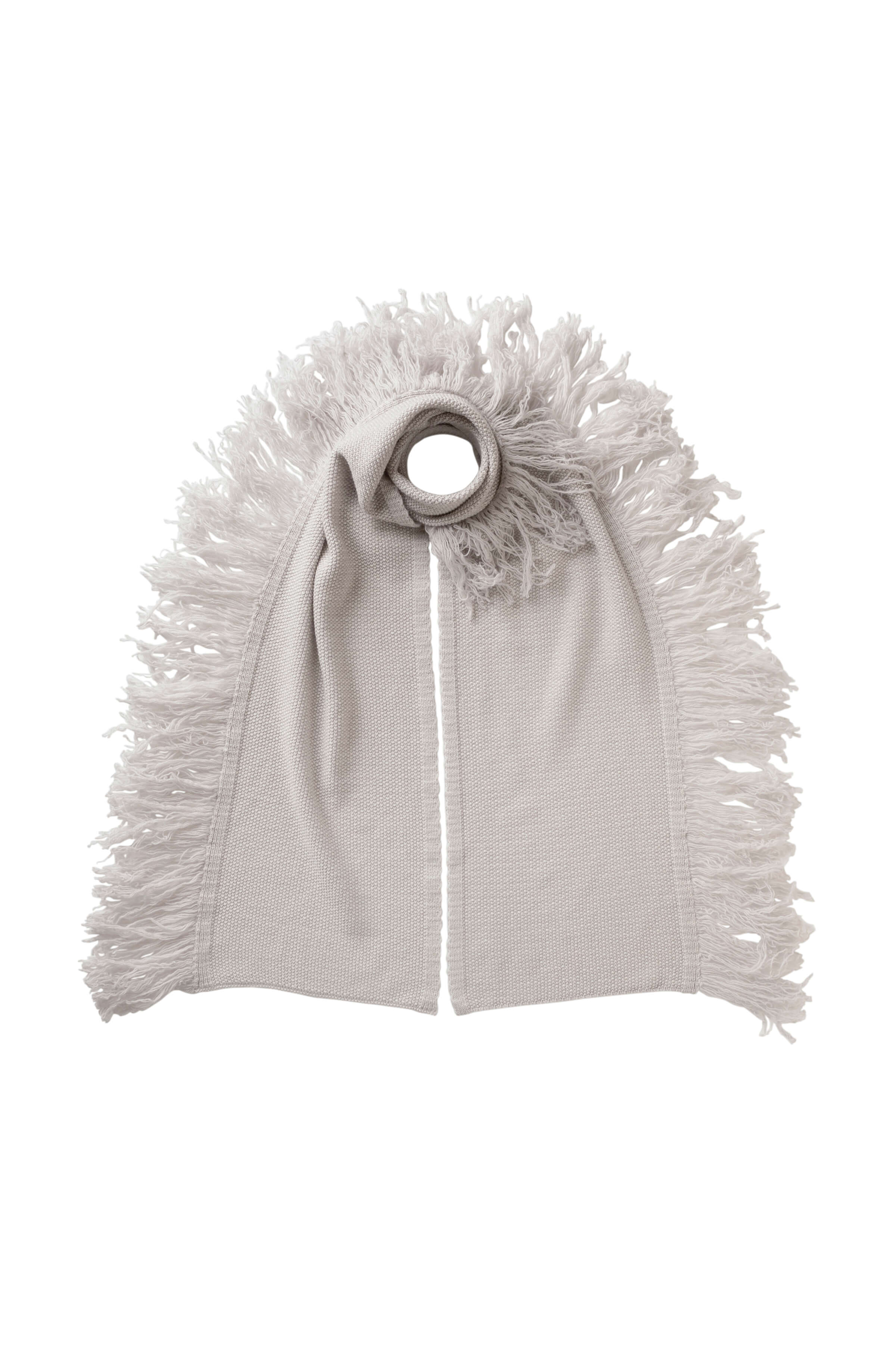 Johnstons of Elgin - Fringed Cashmere White Scarf