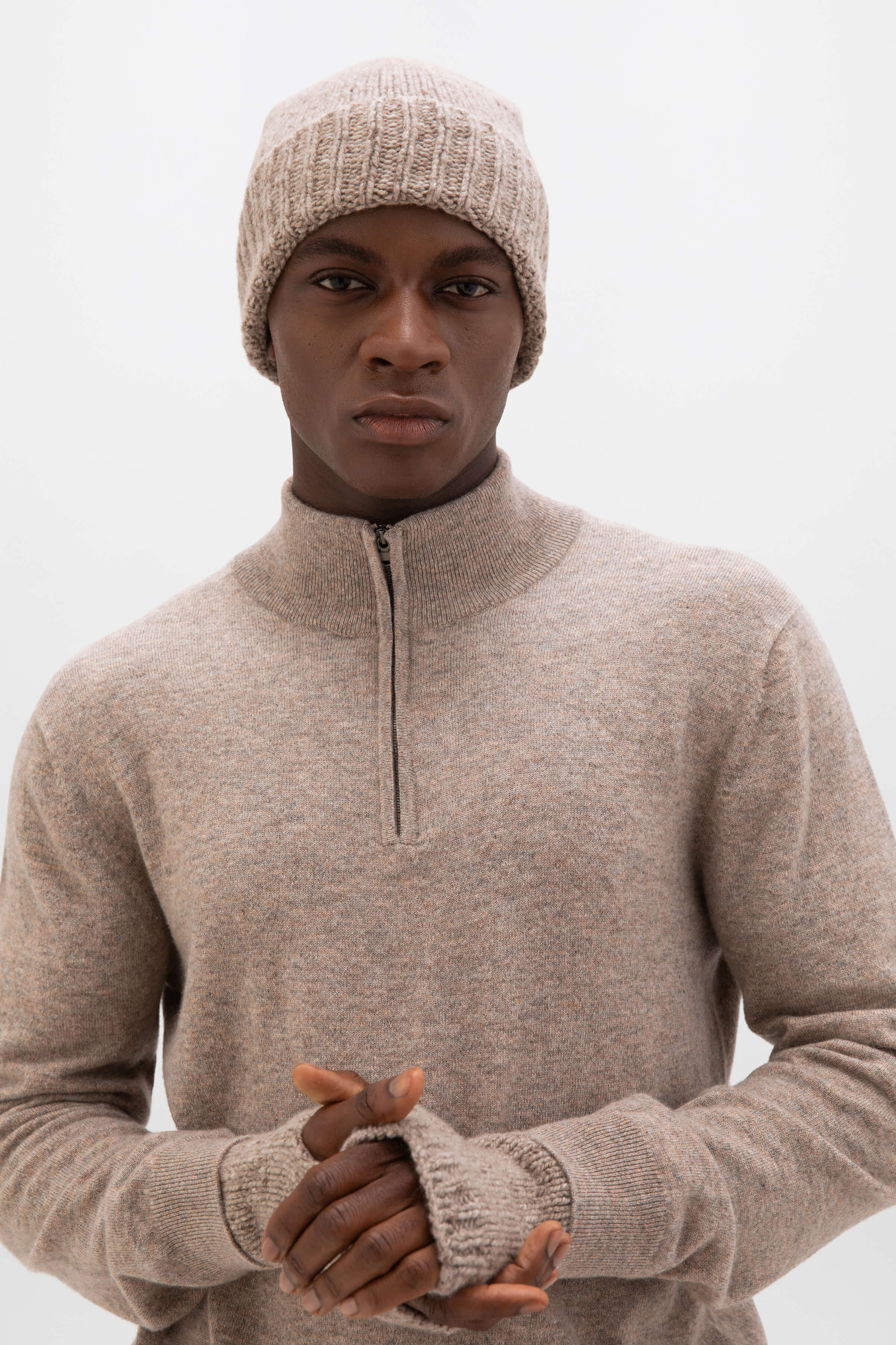 Johnstons of Elgin - Donegal Cashmere Light Brown Wrist Warmers