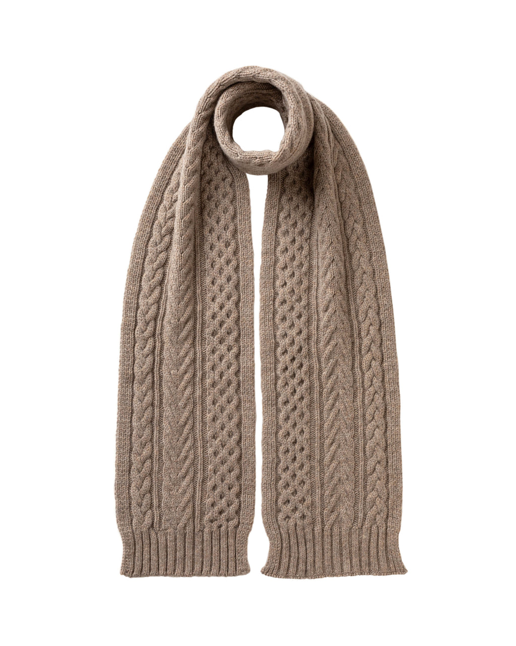 Johnstons of Elgin - Aran Cashmere Natural Hat & Scarf Gift Set