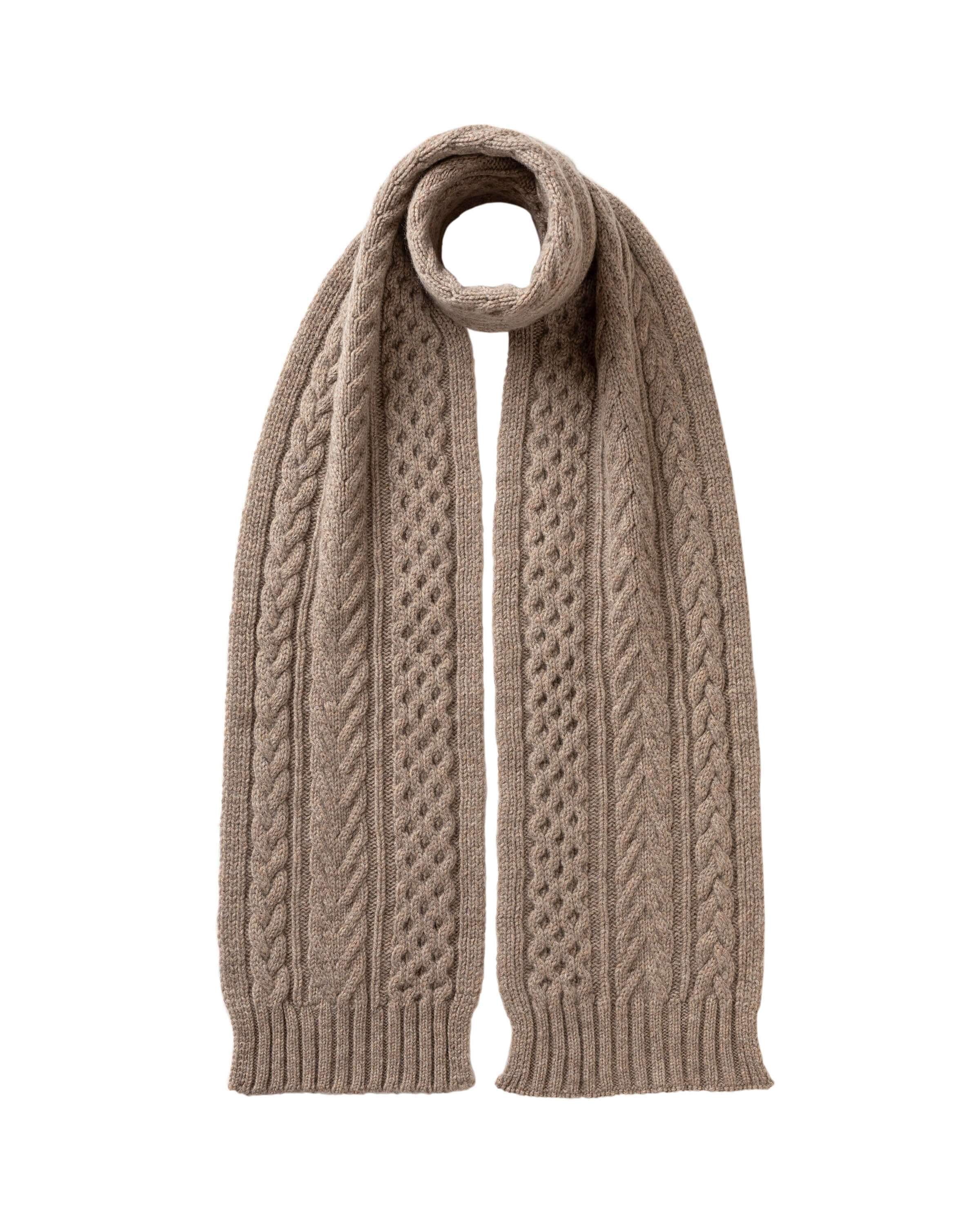 Johnstons of Elgin - Aran Cashmere Natural Hat & Scarf Gift Set