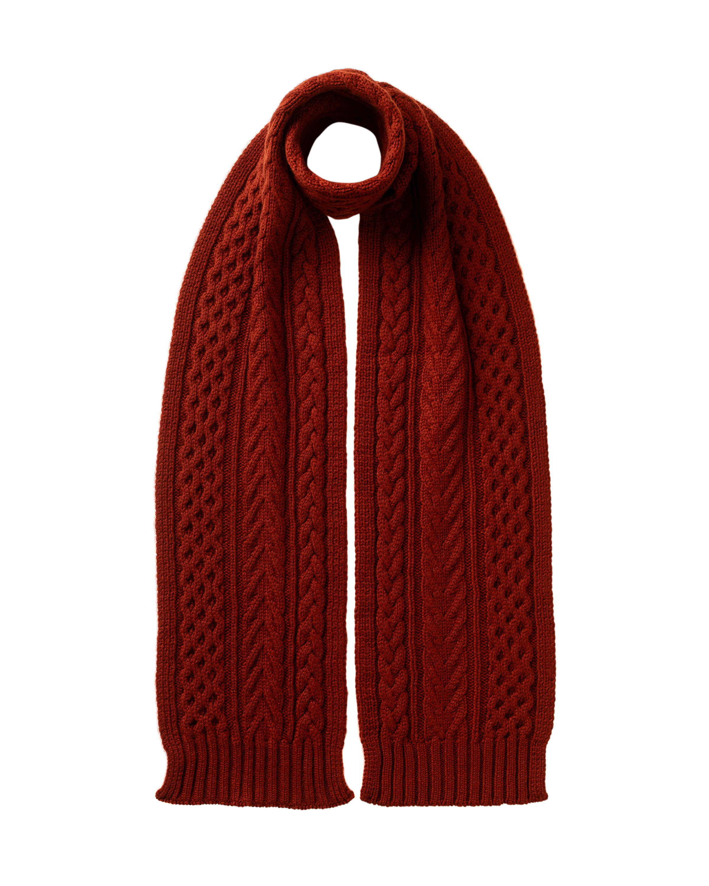 Johnstons of Elgin - Aran Cashmere Red Hat & Scarf Gift Set