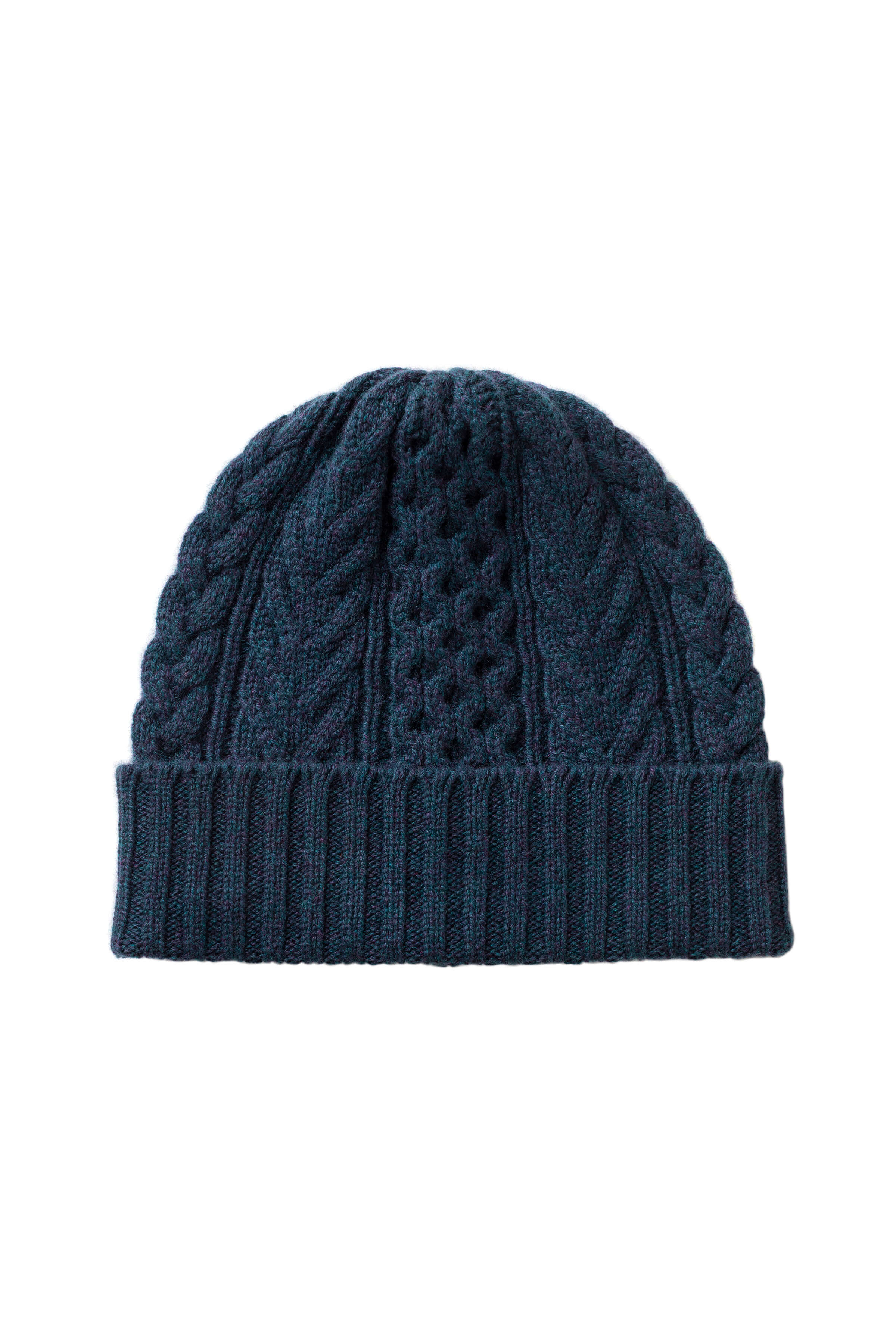 Johnstons of Elgin - Aran Cable Navy Cashmere Beanie