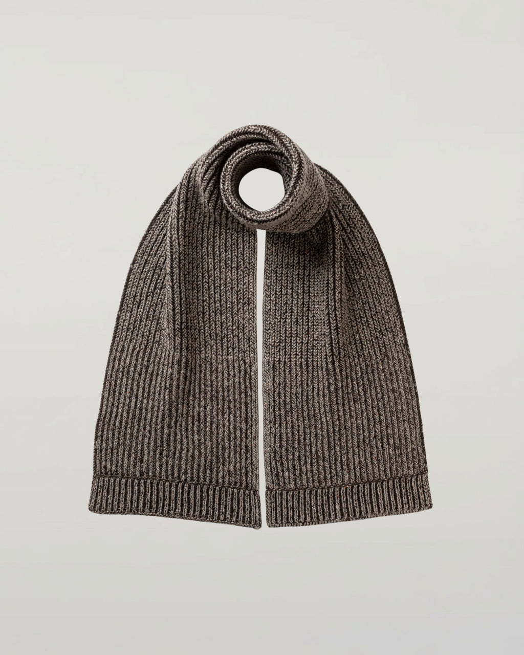 Johnstons of Elgin - Donegal Cashmere Brown Knitted Scarf