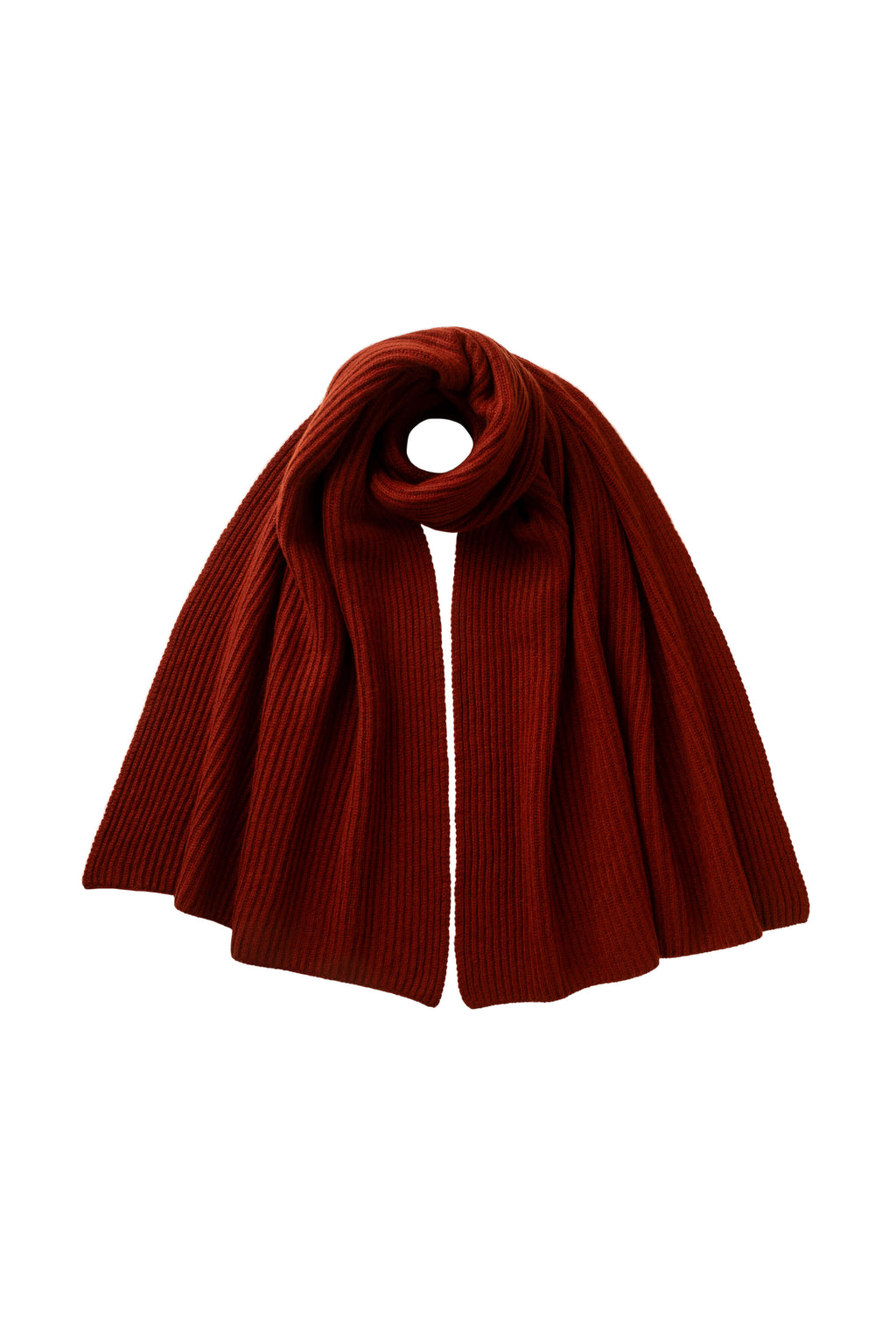 Johnstons of Elgin - Cardigan Stitch Dark Red Cashmere Scarf
