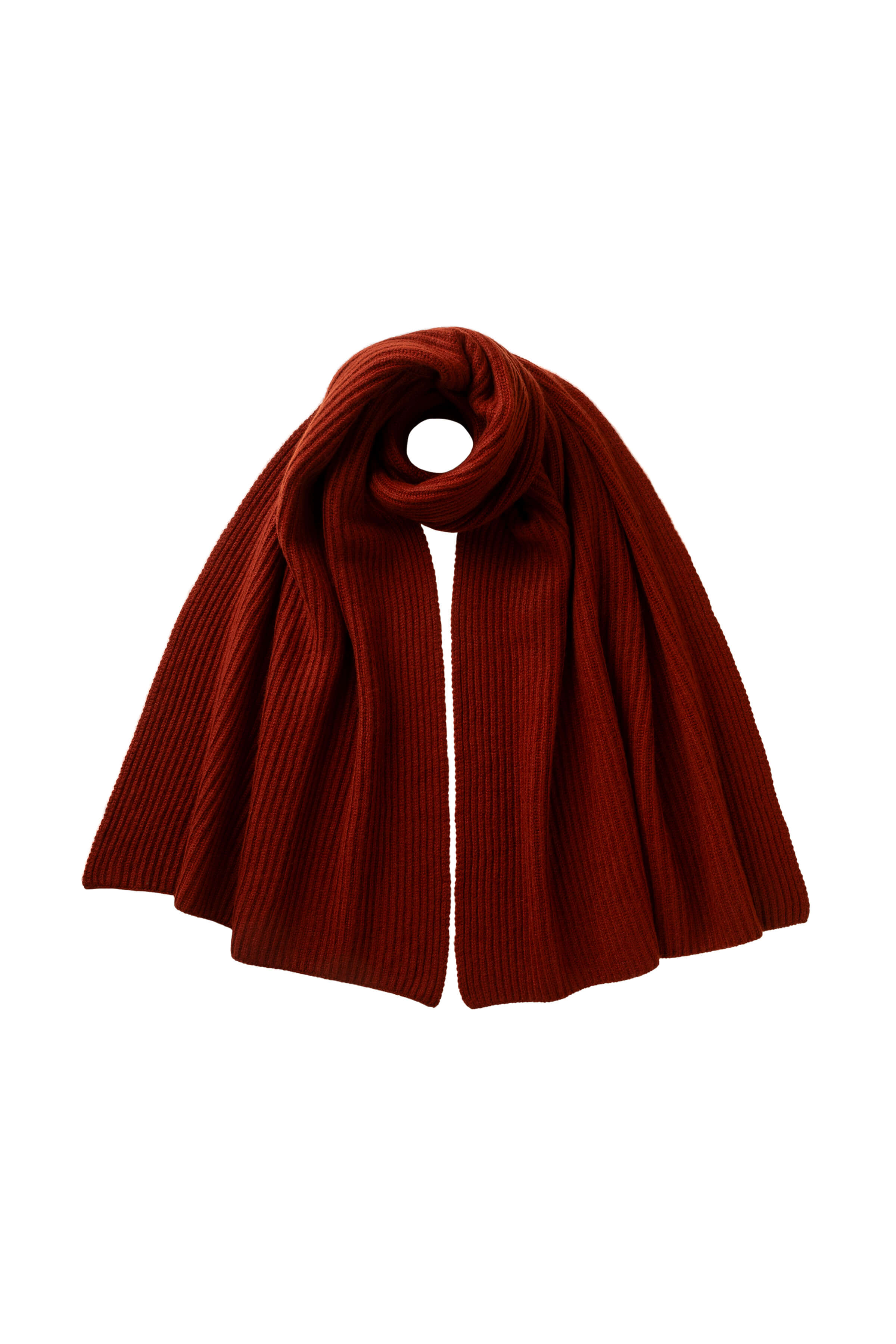Johnstons of Elgin - Cardigan Stitch Dark Red Cashmere Scarf