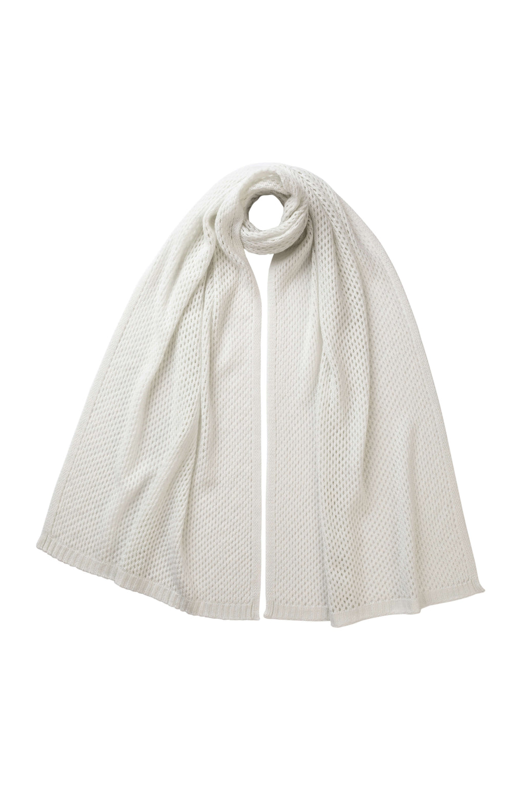 Johnstons of Elgin - Crochet White Cashmere Stole
