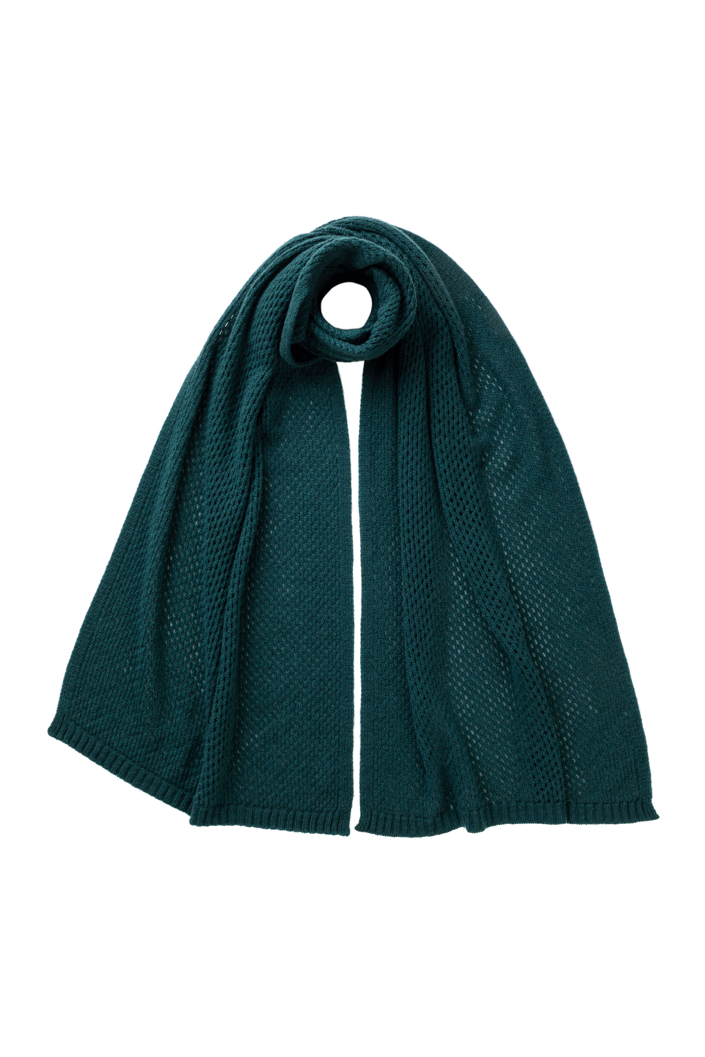 Johnstons of Elgin - Crochet Green Cashmere Stole