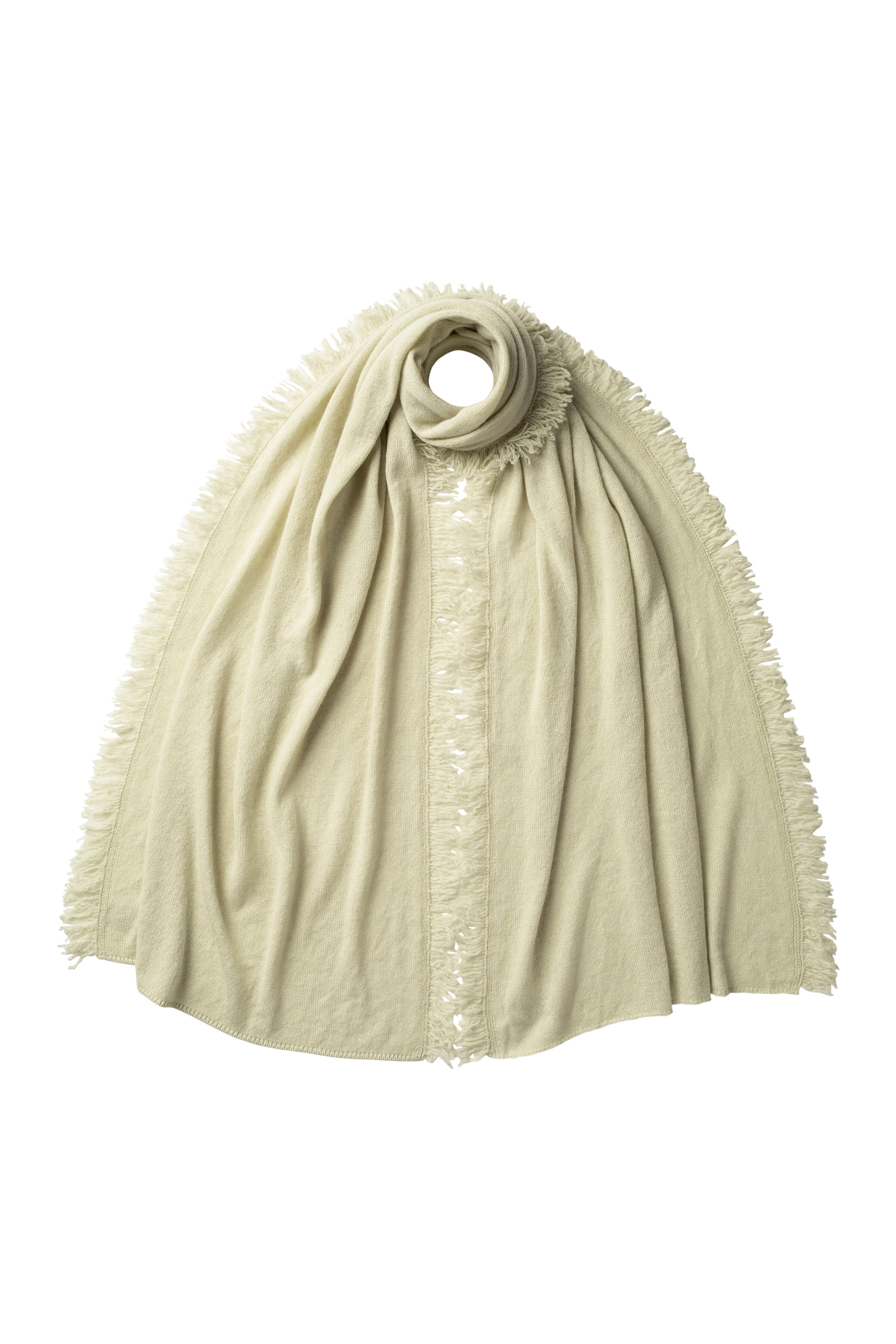 Johnstons of Elgin - Fringed Gauzy Light Green Cashmere Stole
