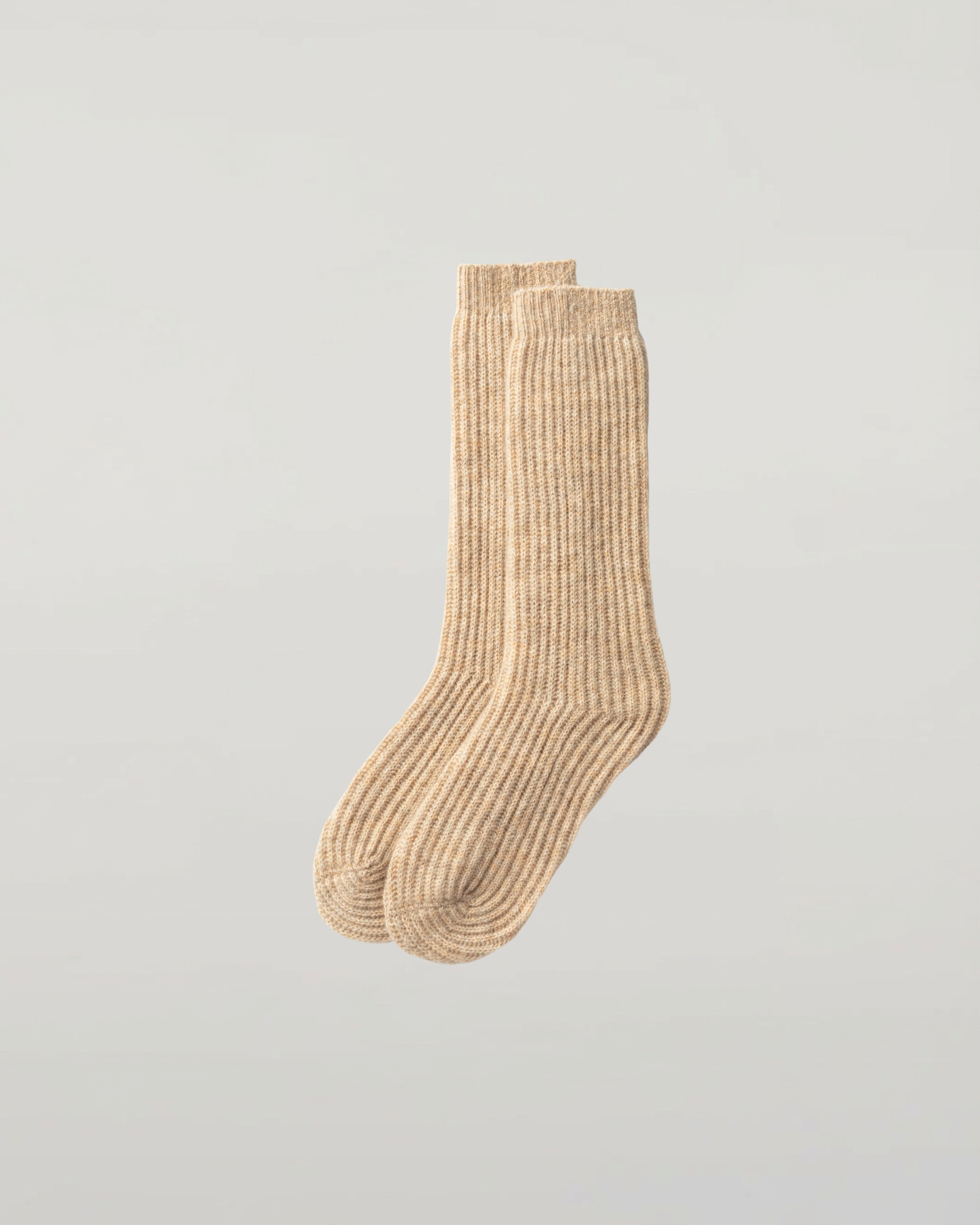 Johnstons of Elgin - Luxe Ribbed Natural Cashmere Socks