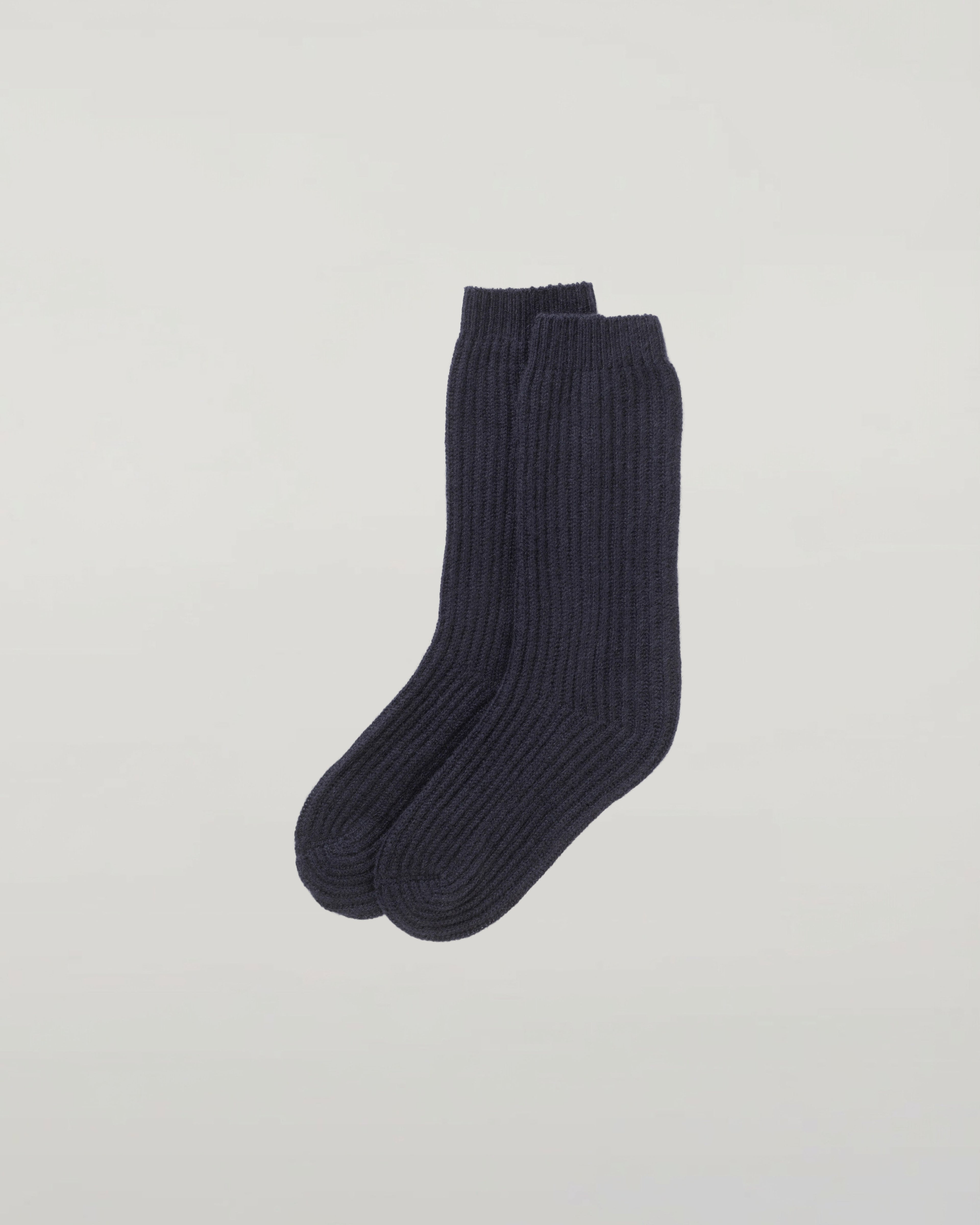 Johnstons of Elgin - Luxe Ribbed Dark Navy Cashmere Socks