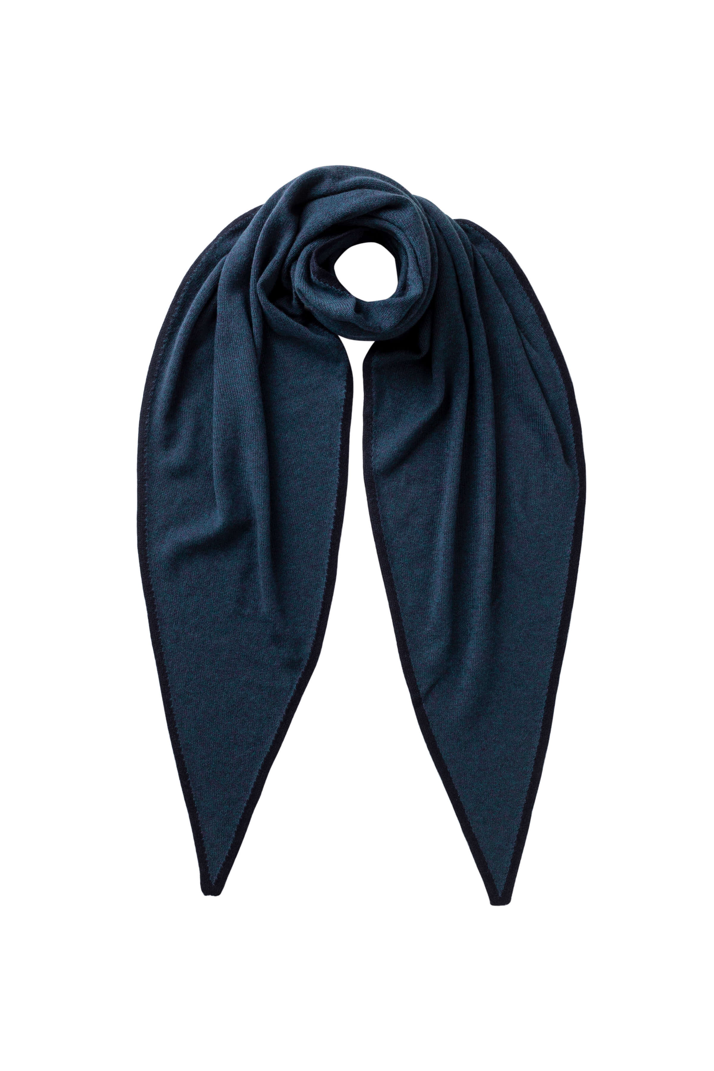 Johnstons of Elgin - Gauzy Cashmere Navy Diamond Scarf