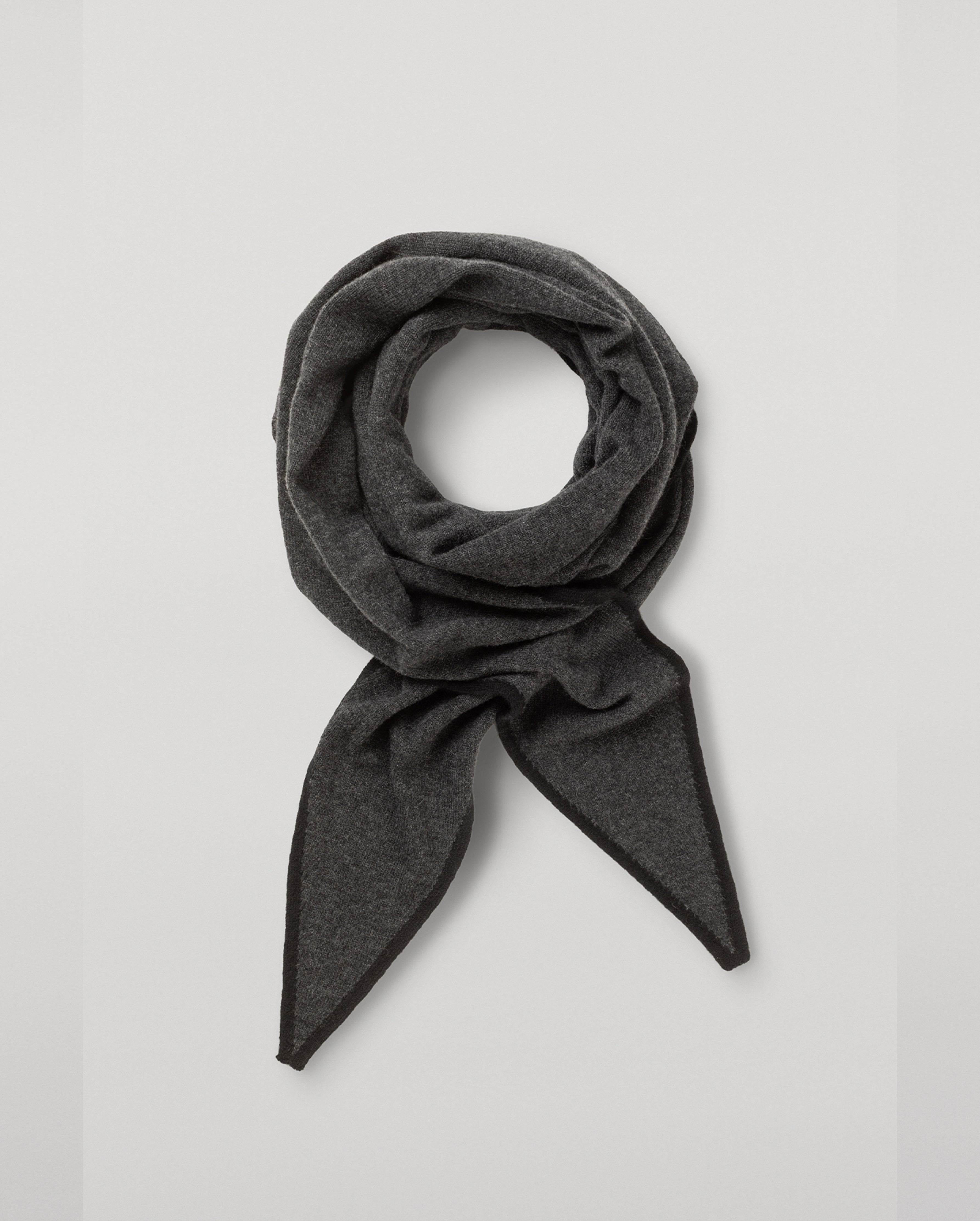 Johnstons of Elgin - Ethel Charcoal & Black Cashmere Diamond Scarf