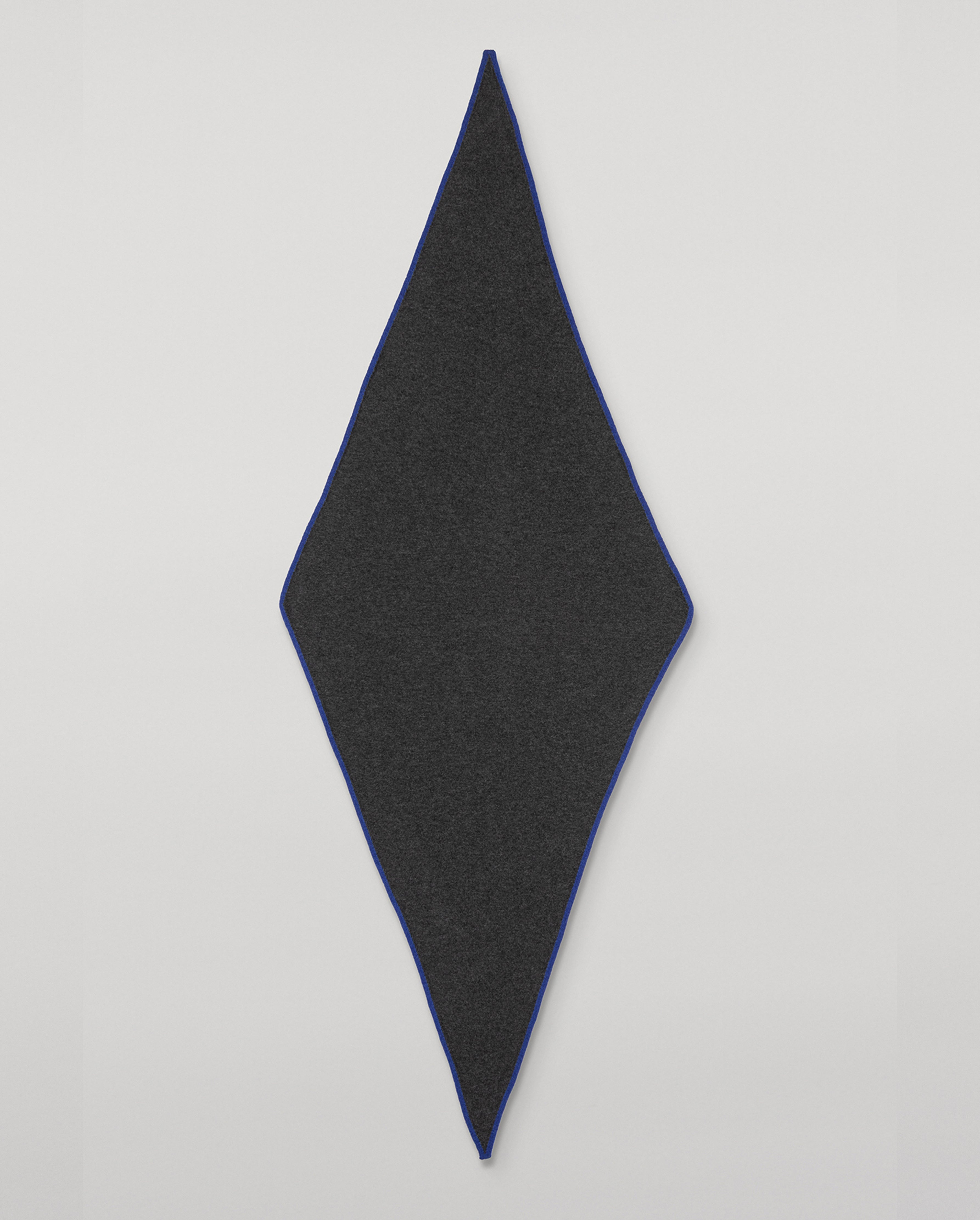 Johnstons of Elgin - Ethel Charcoal & Blue Cashmere Diamond Scarf