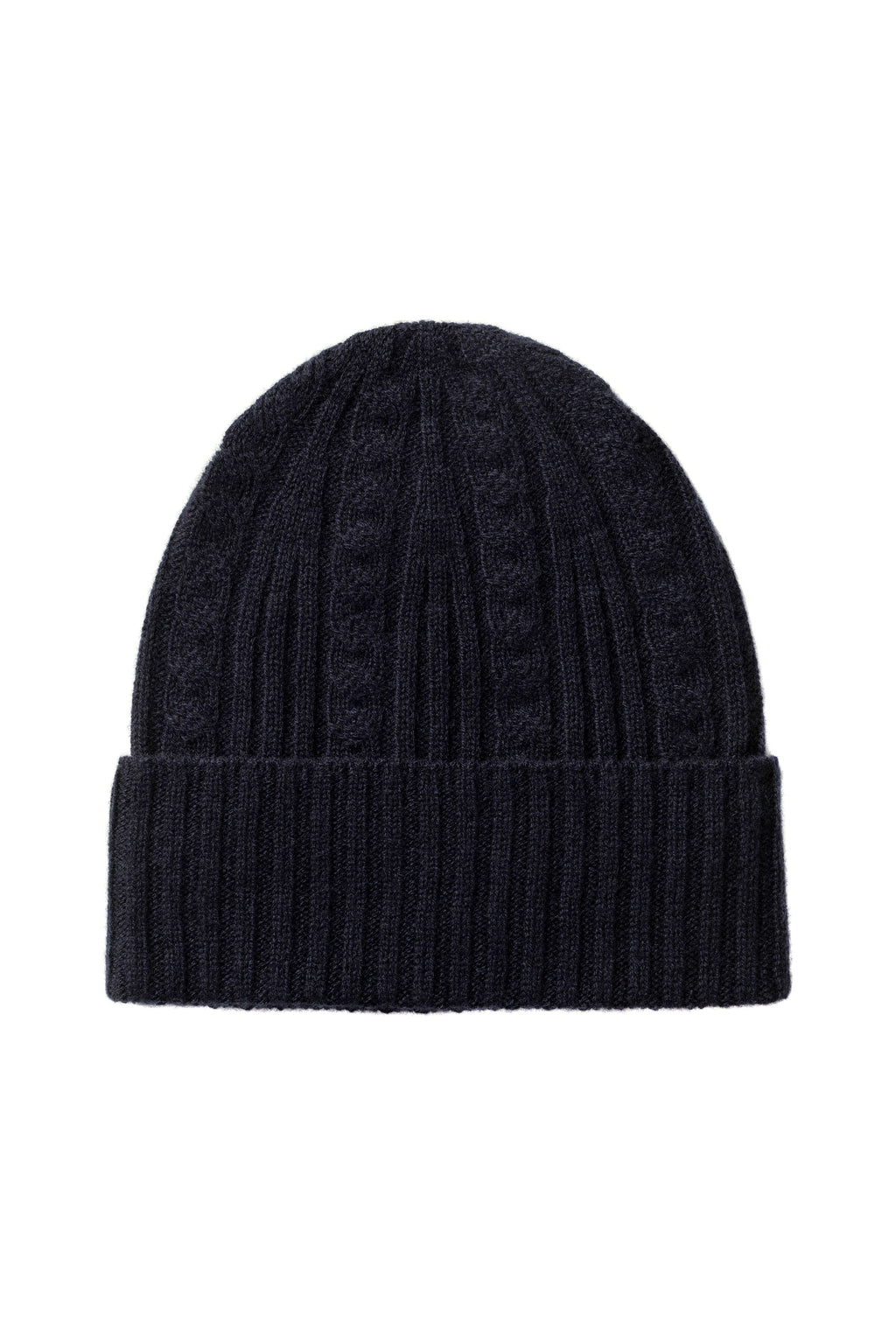Johnstons of Elgin - Cable Cashmere Navy Scarf & Beanie Gift Set