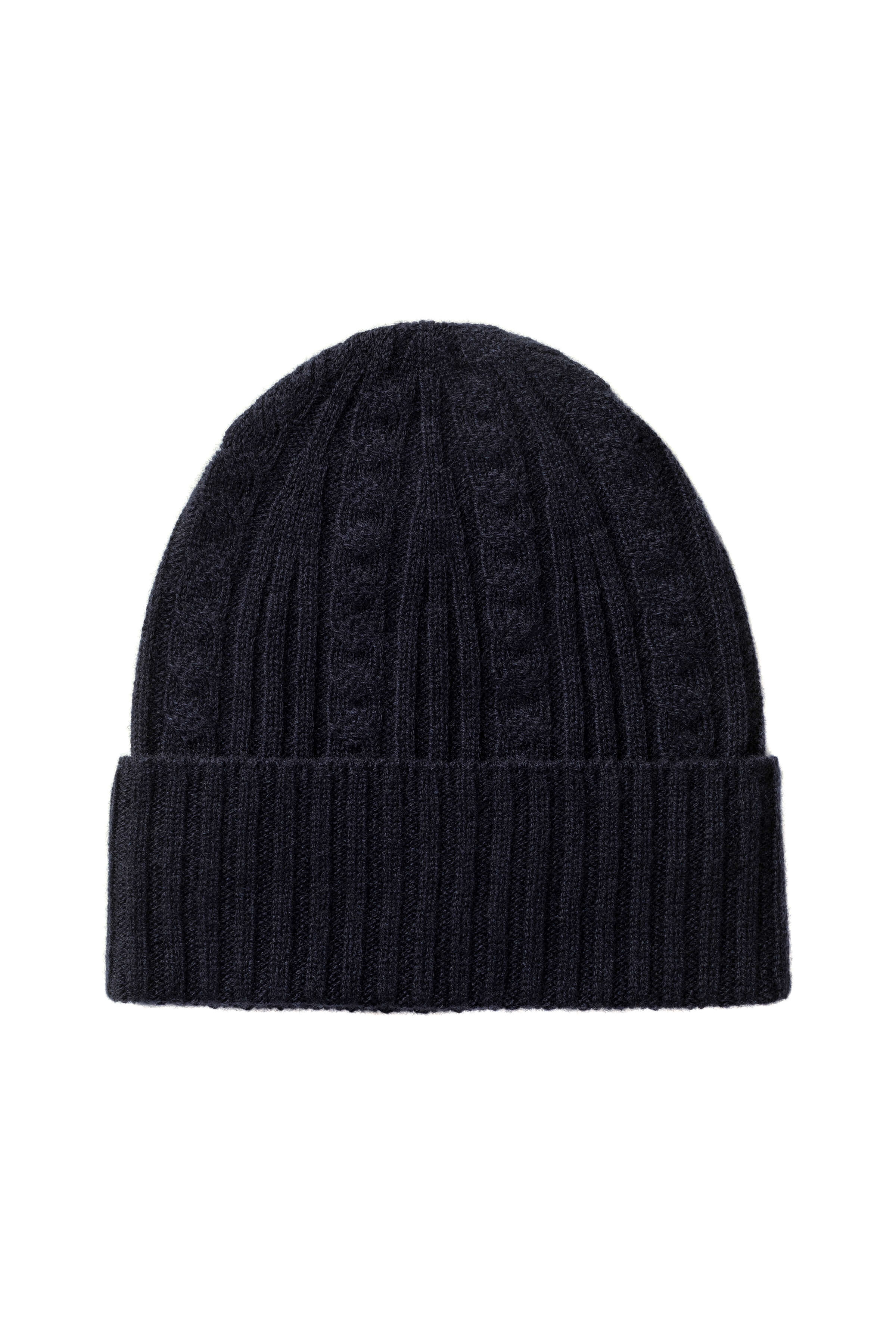 Johnstons of Elgin - Cable Cashmere Navy Scarf & Beanie Gift Set