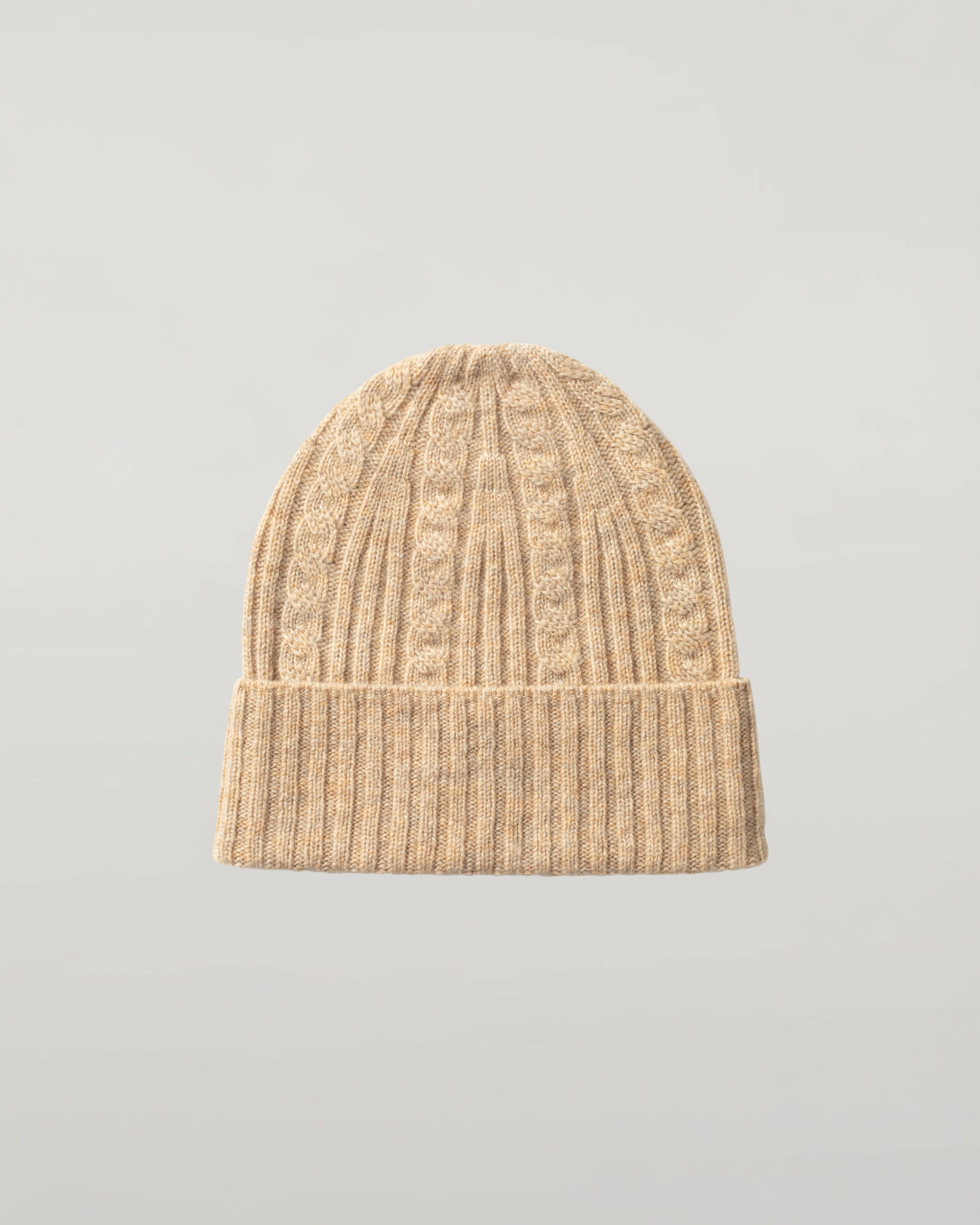 Johnstons of Elgin - Cable & Rib Natural Cashmere Beanie