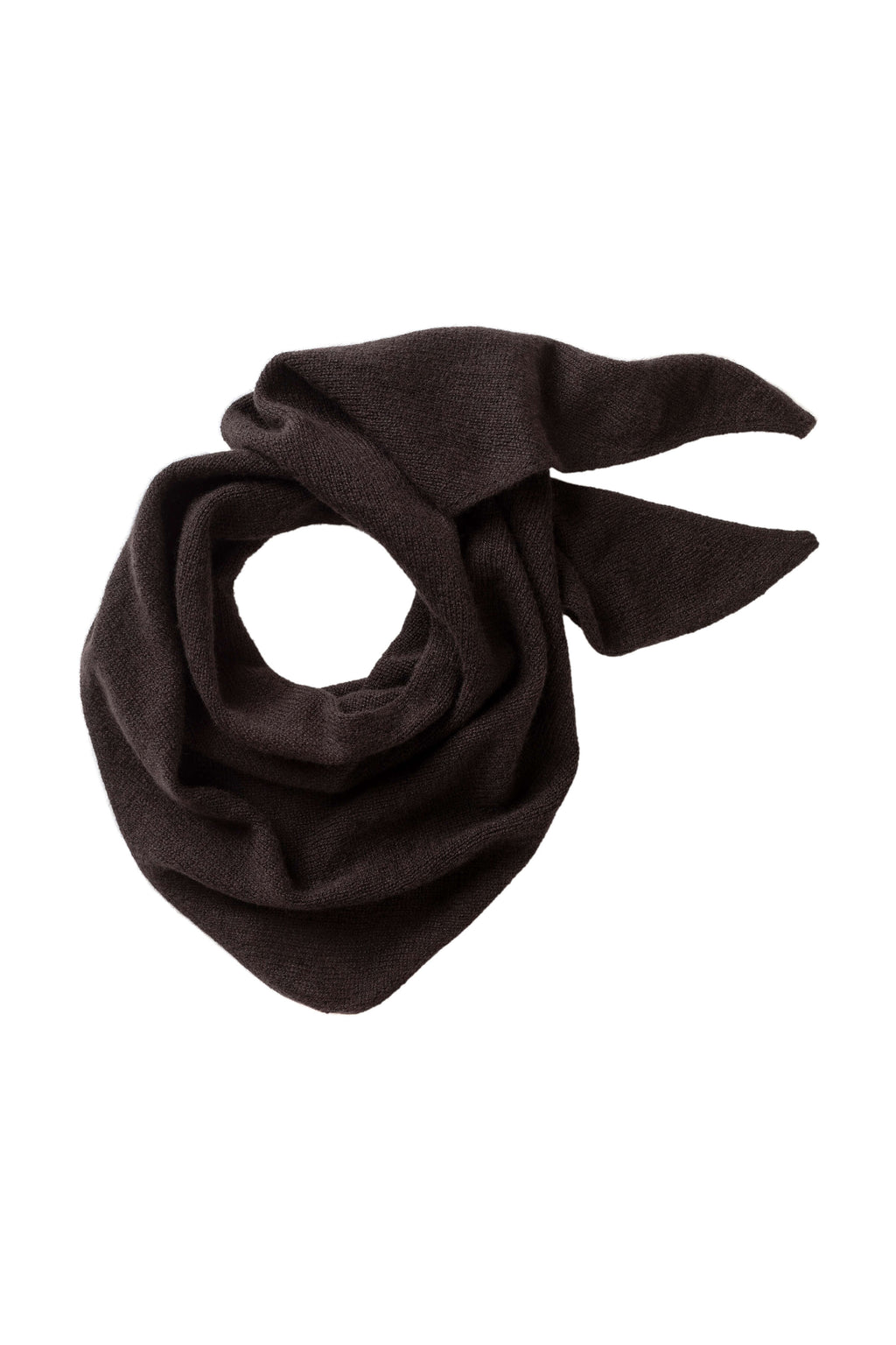 Johnstons of Elgin - Gauzy Cashmere Dark Brown Triangle Neck Tie