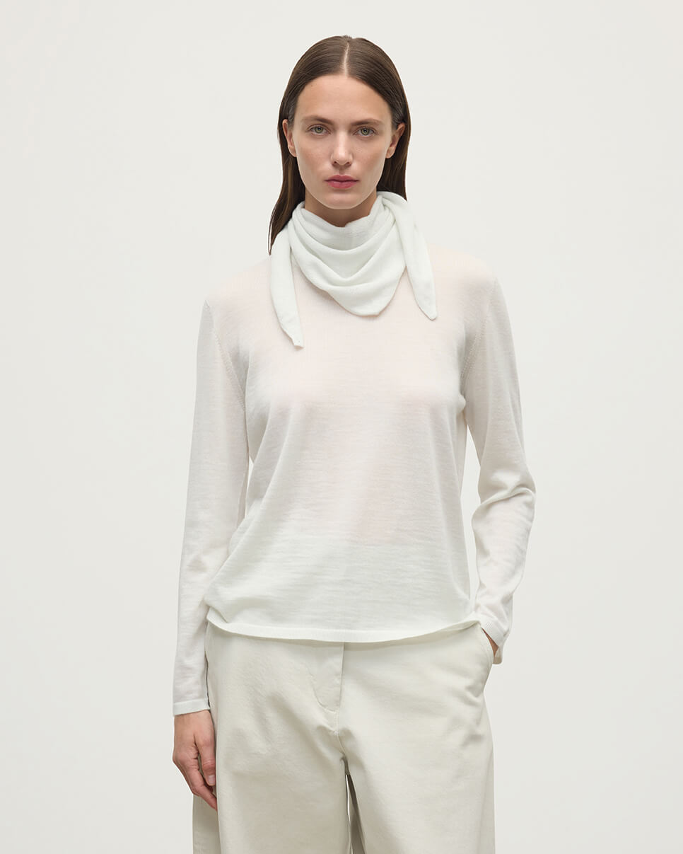 Johnstons of Elgin - Reel White Cashmere Bandana