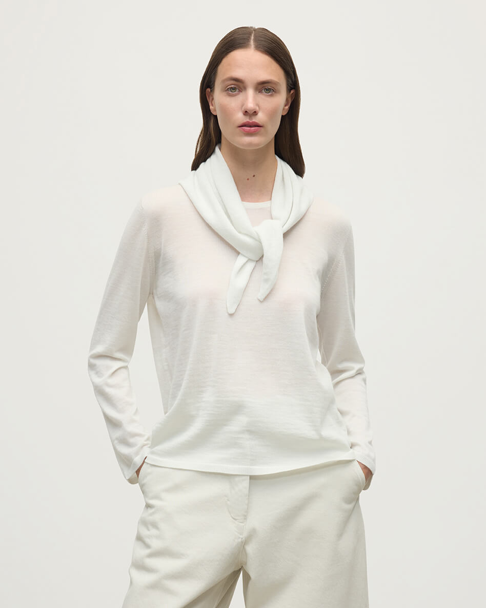 Johnstons of Elgin - Reel White Cashmere Bandana