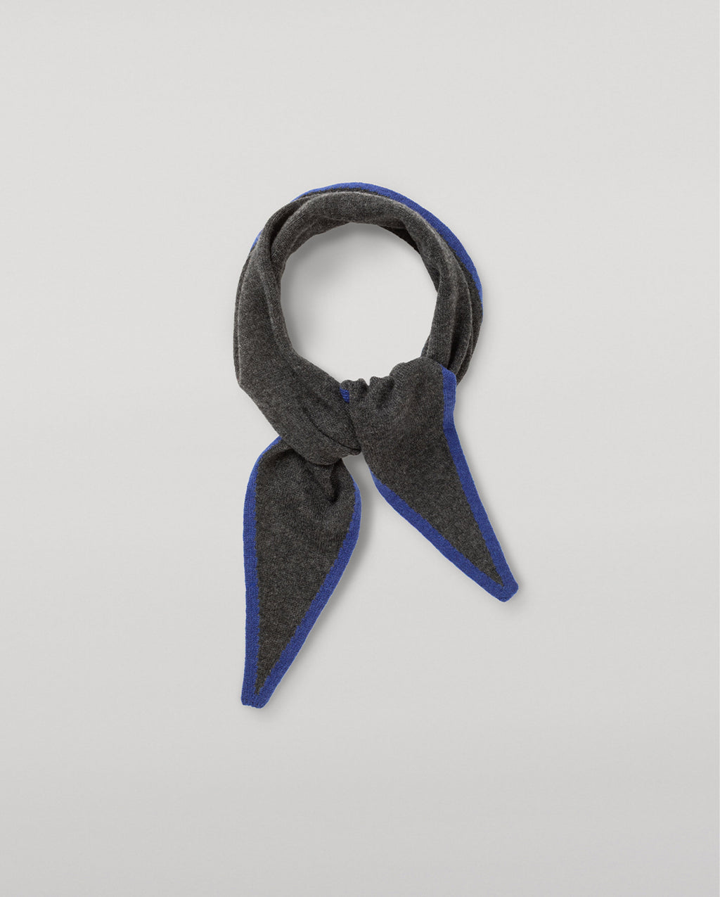 Johnstons of Elgin - Anya Charcoal & Blue Diamond Cashmere Necktie