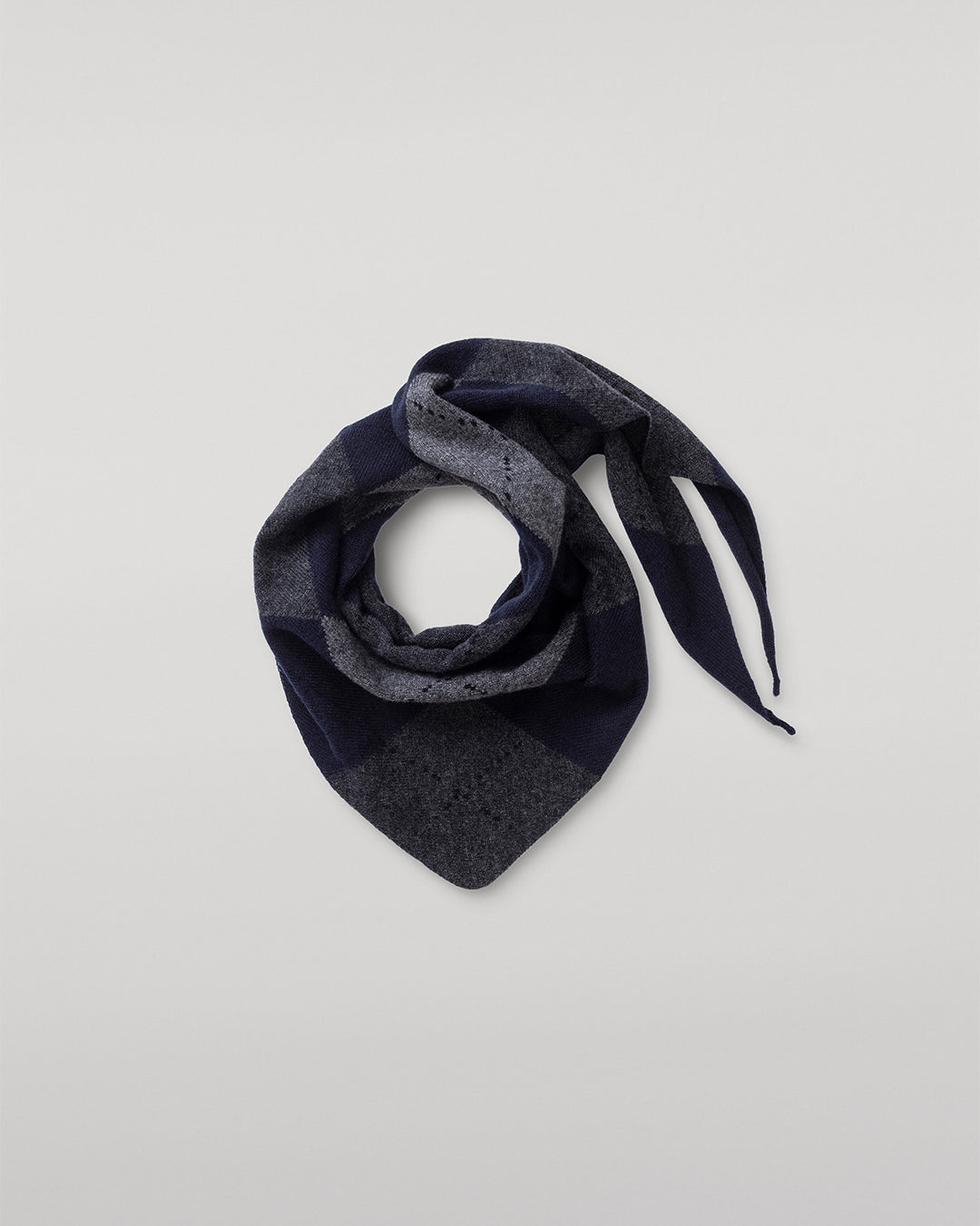 Johnstons of Elgin - Clan Dark Navy Argyle Cashmere Bandana