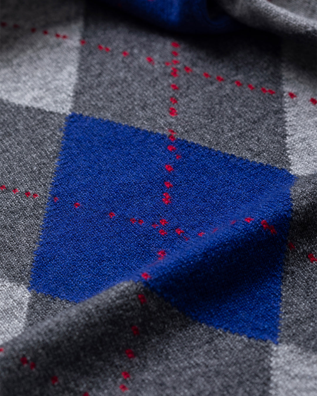 Johnstons of Elgin - Clan Mid Grey Argyle Cashmere Bandana