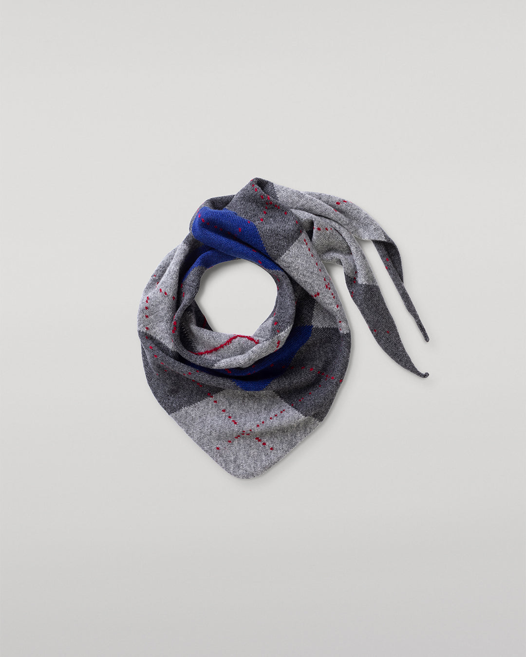 Johnstons of Elgin - Clan Mid Grey Argyle Cashmere Bandana