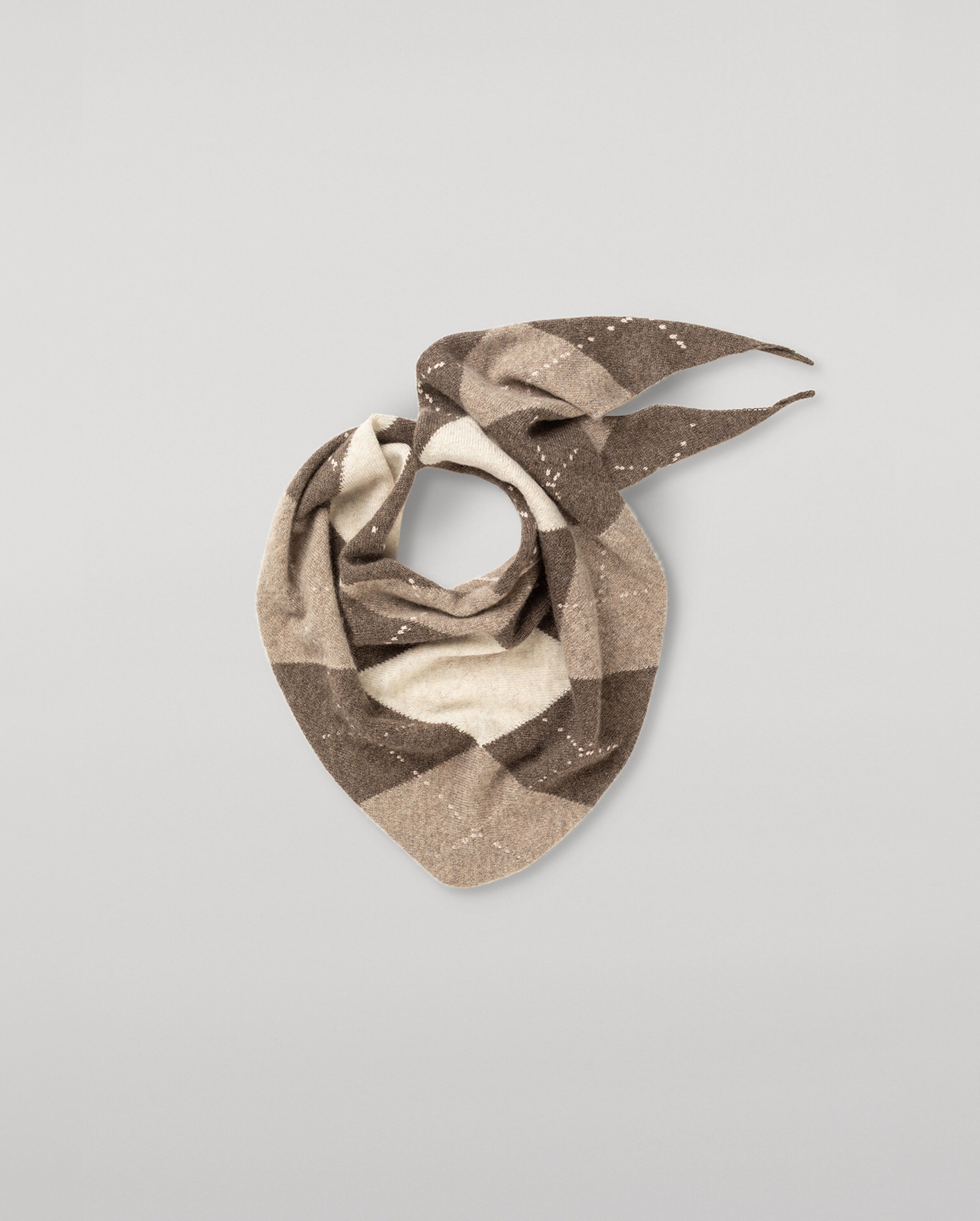 Johnstons of Elgin - Clan Brown Argyle Cashmere Bandana