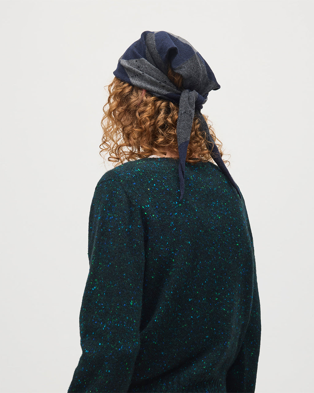 Johnstons of Elgin - Clan Dark Navy Argyle Cashmere Bandana