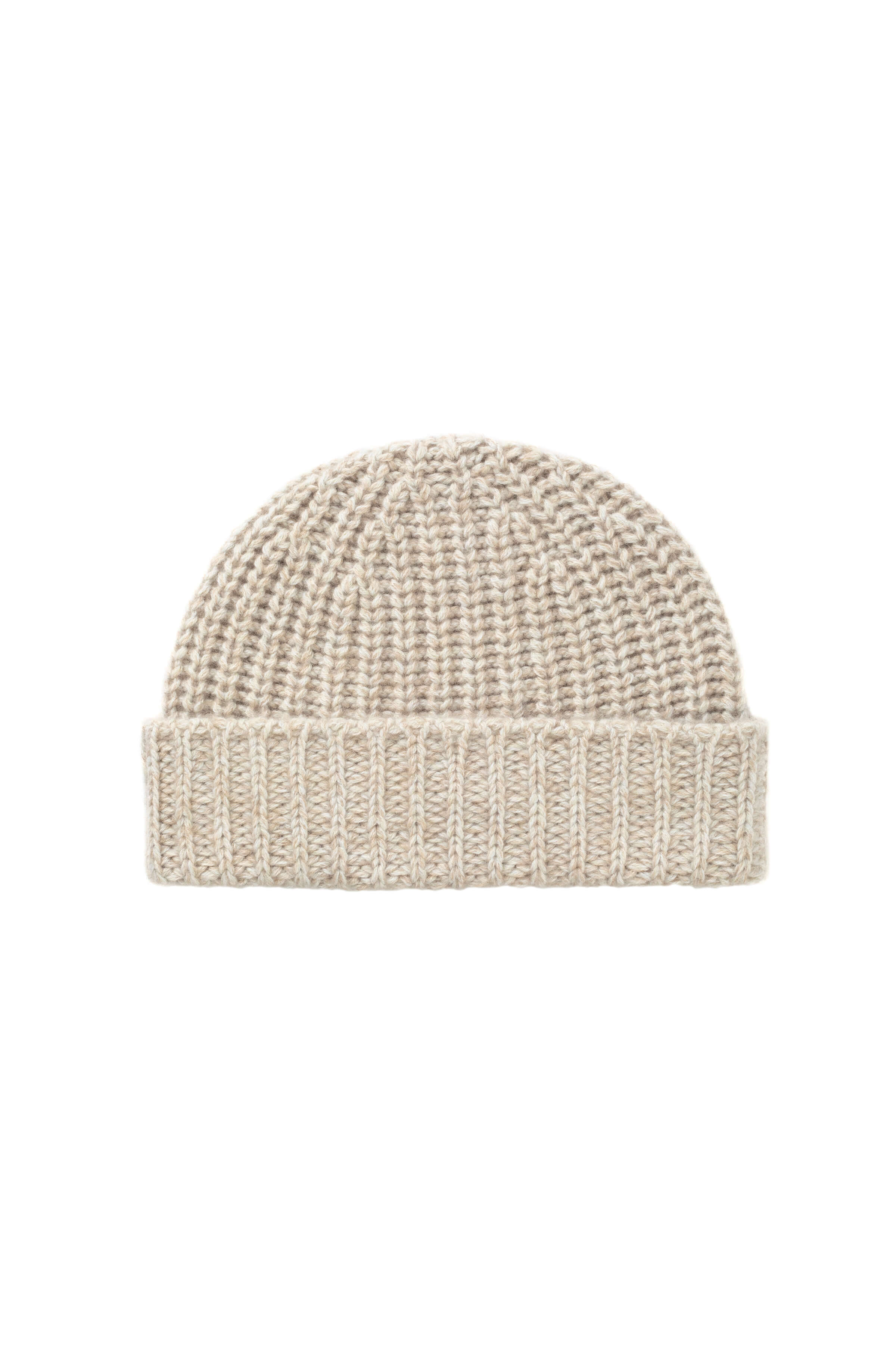 Johnstons of Elgin - Half Cardigan Stich Cream Cashmere Beanie