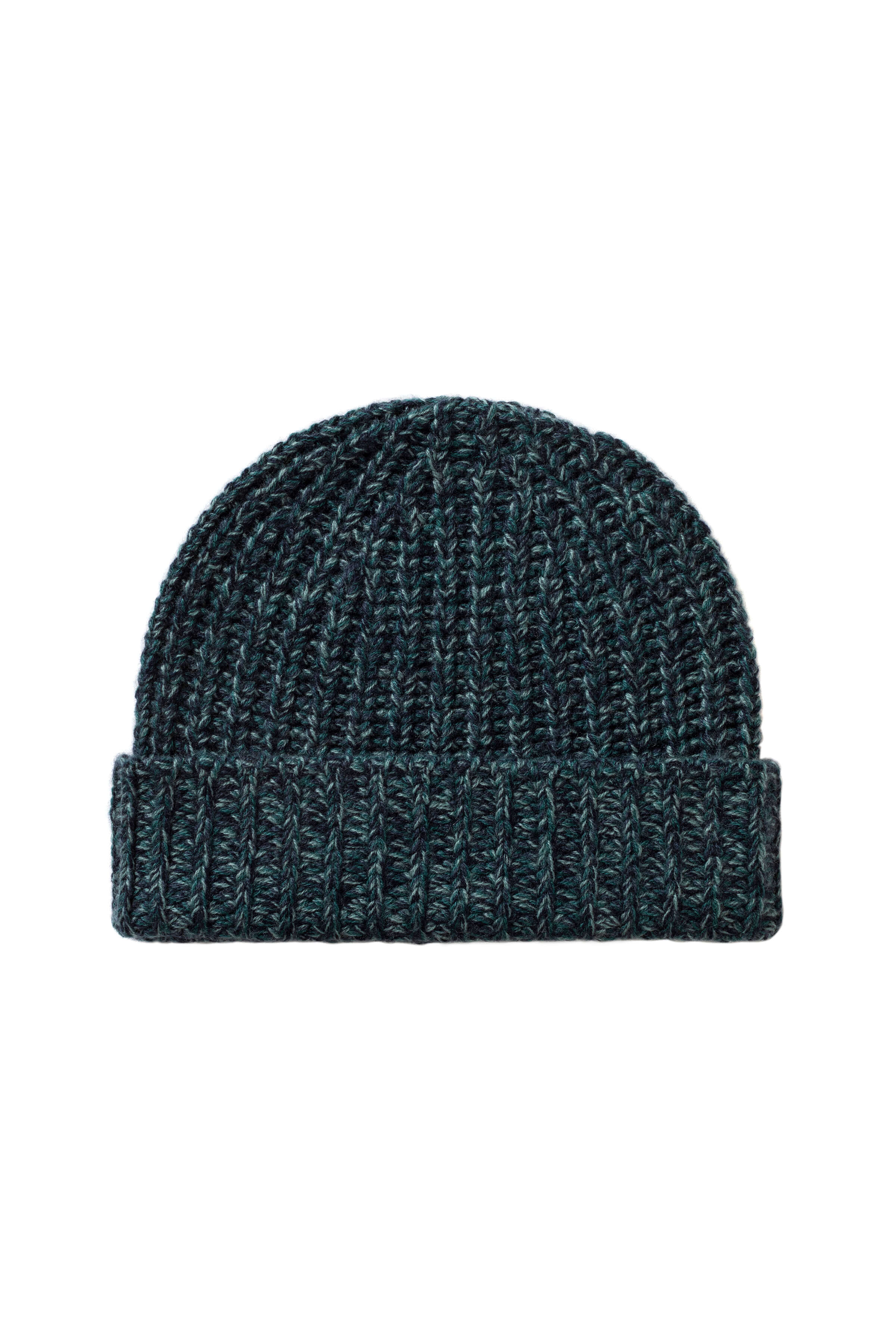 Johnstons of Elgin - Half Cardigan Stich Dark Green Cashmere Beanie