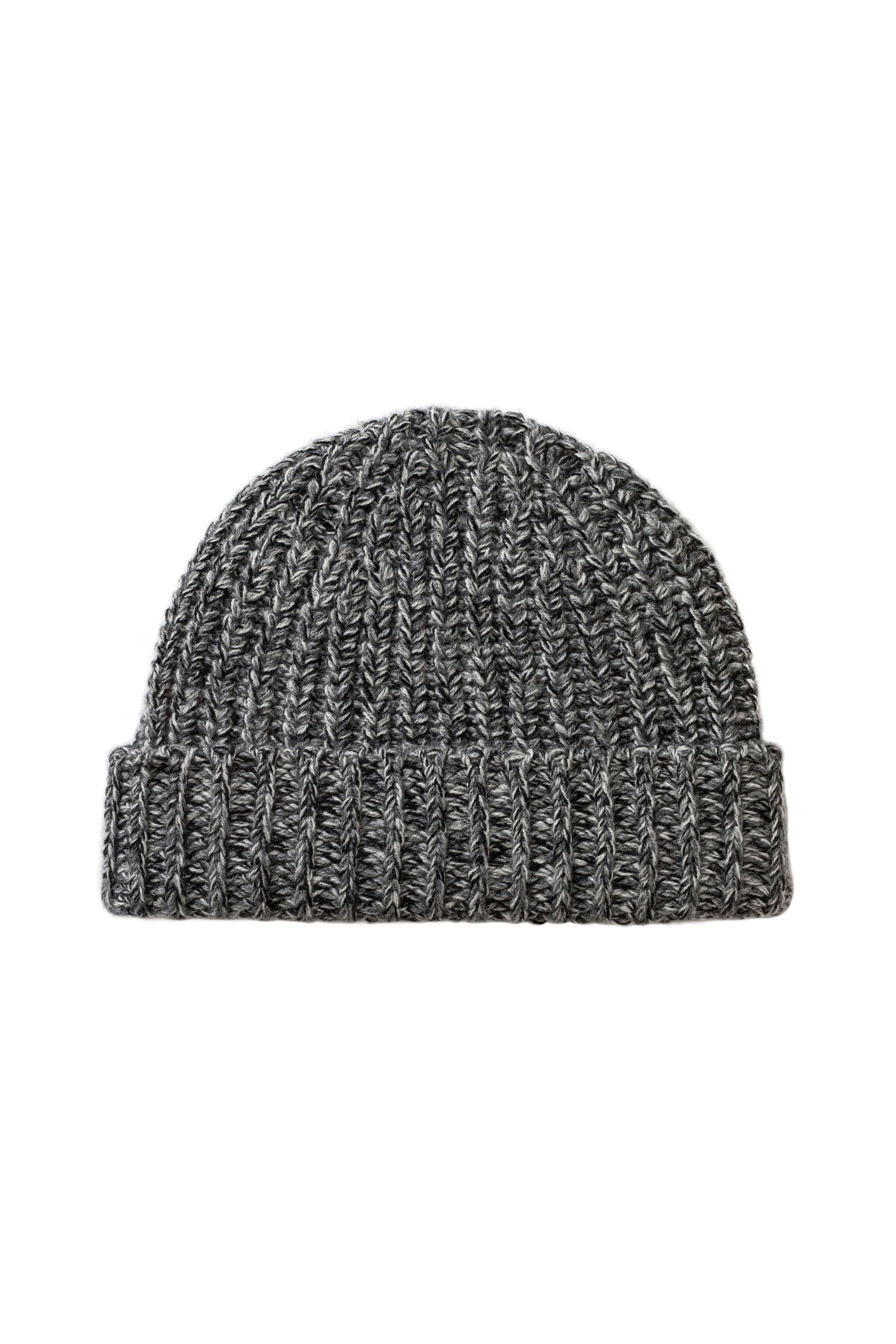 Johnstons of Elgin - Half Cardigan Stich Dark Grey Cashmere Beanie