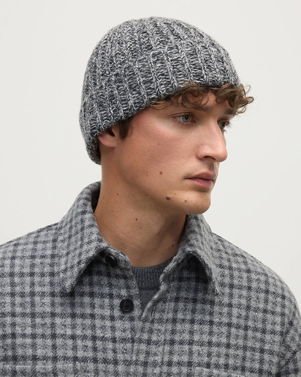 Johnstons of Elgin - Half Cardigan Stich Dark Grey Cashmere Beanie