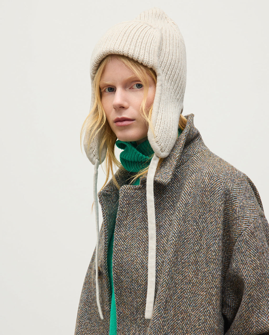 Johnstons of Elgin - Dewar Natural Cashmere Deer Stalker Beanie