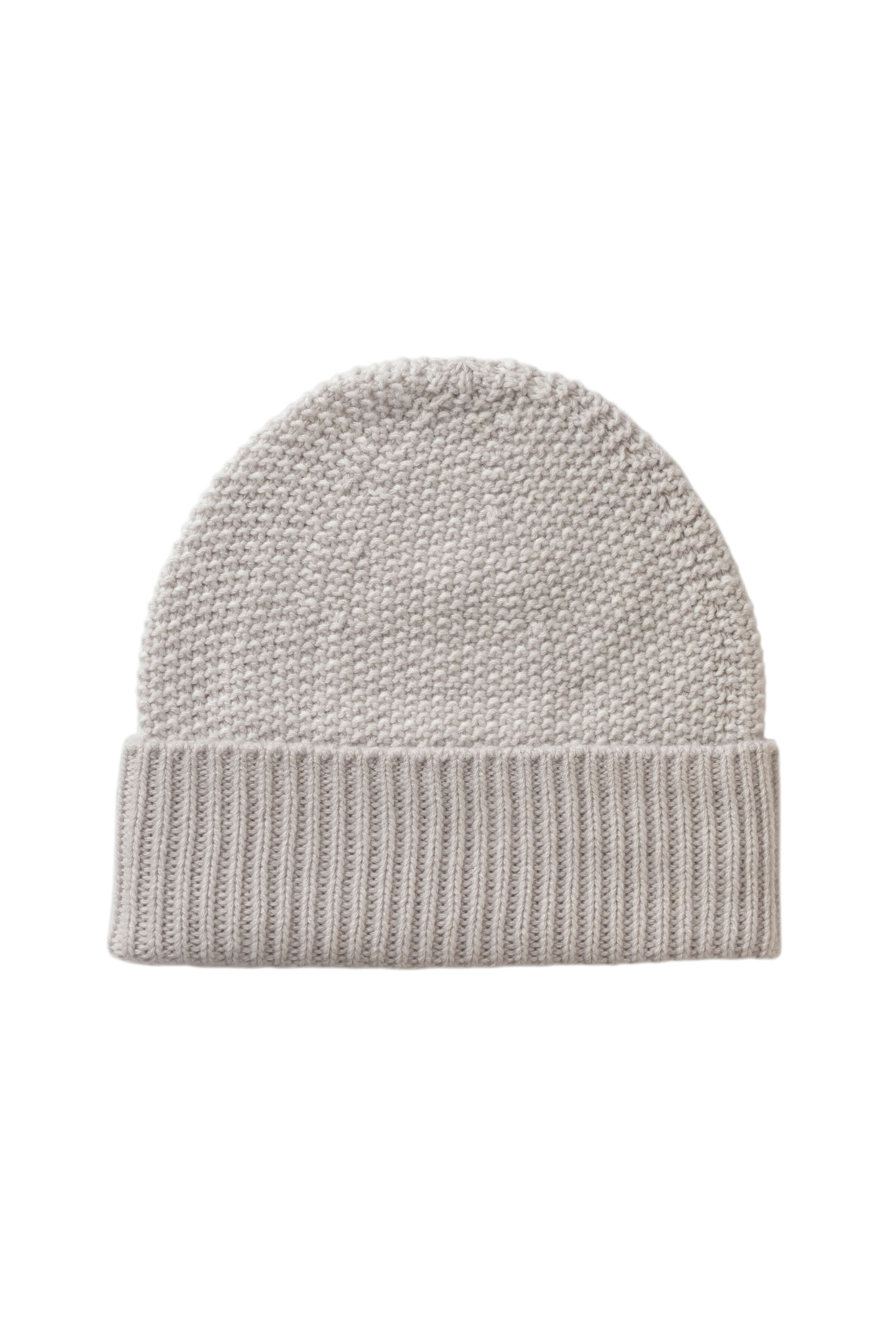 Johnstons of Elgin - Seed Stitch Cashmere White Beanie