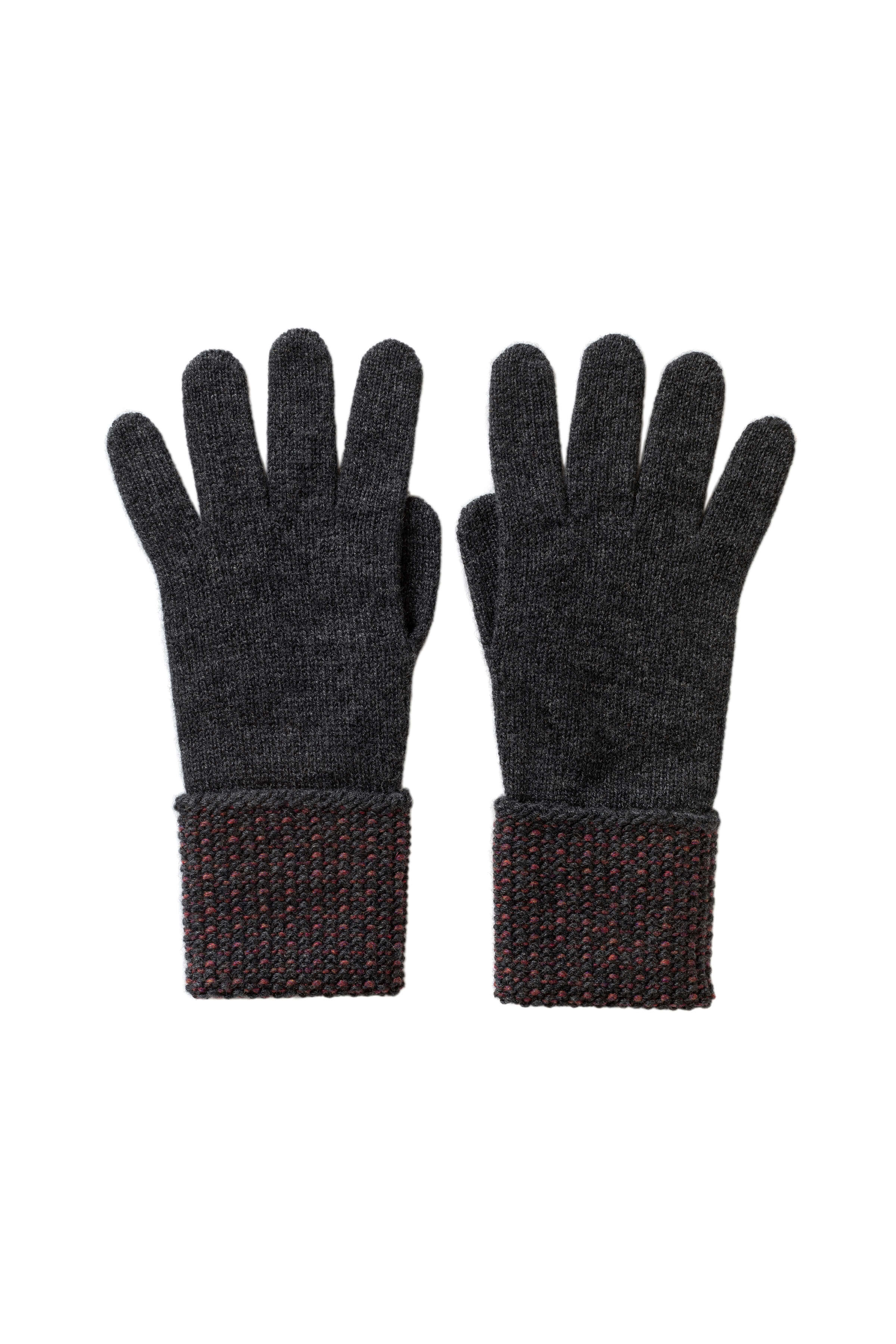 Johnstons of Elgin - Seed Stitch Grey Cashmere Gloves