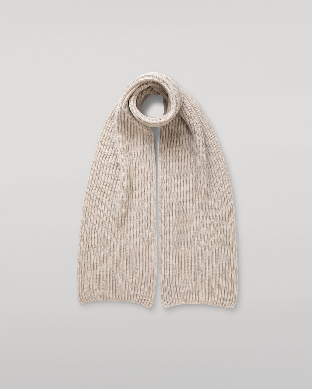 Johnstons of Elgin - Lovat Natural Ribbed Cashmere Scarf